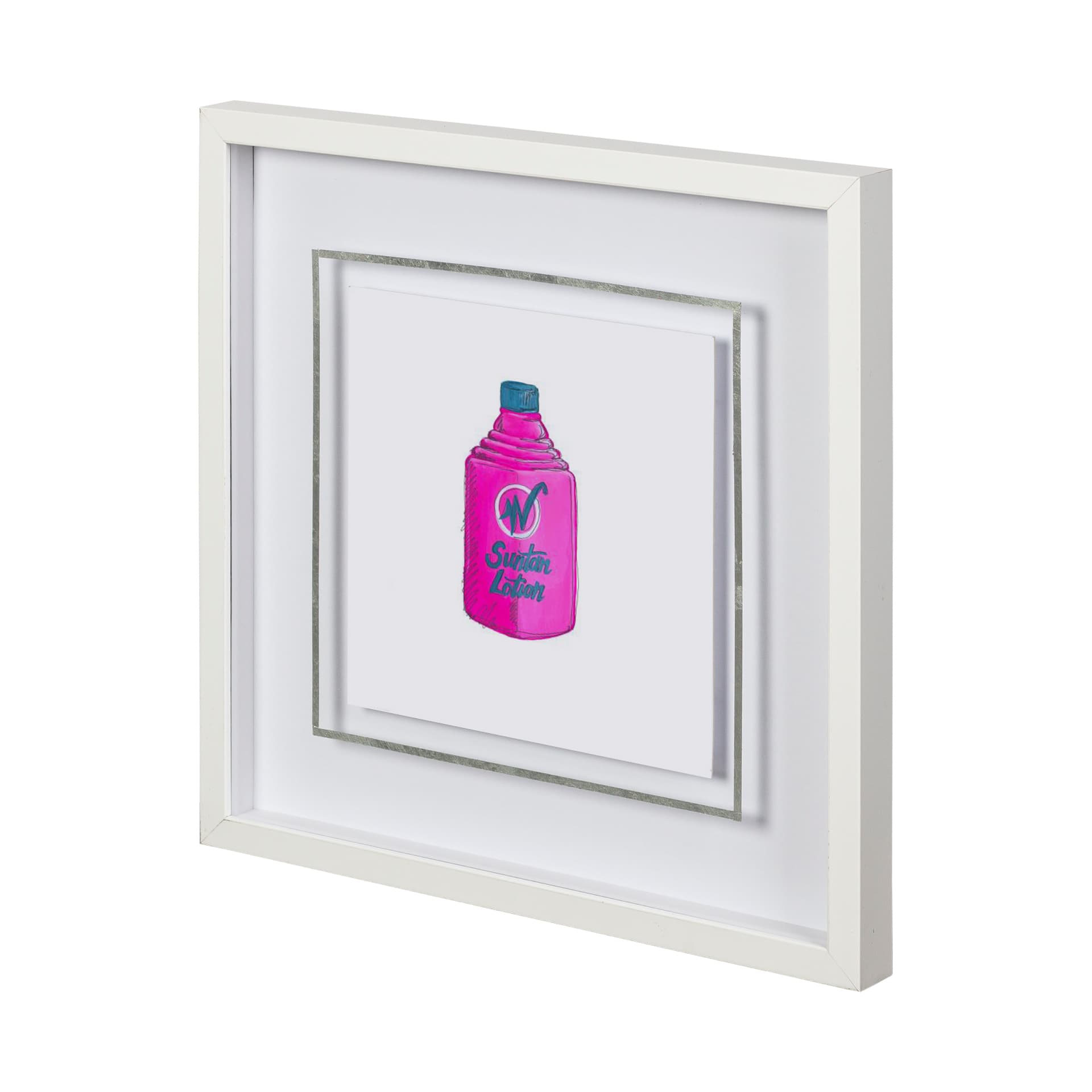 Poolside 2 by Jones a Hand Embellished Textured Framed Art Print Matted under Glass — product photograph