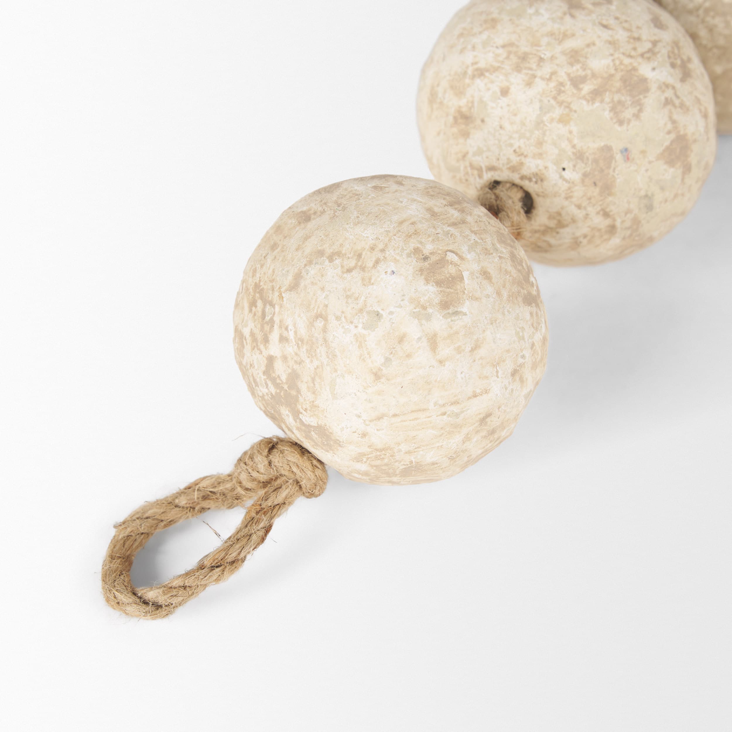 Varamala Beige Paper Mache Sphere Garland — product photograph