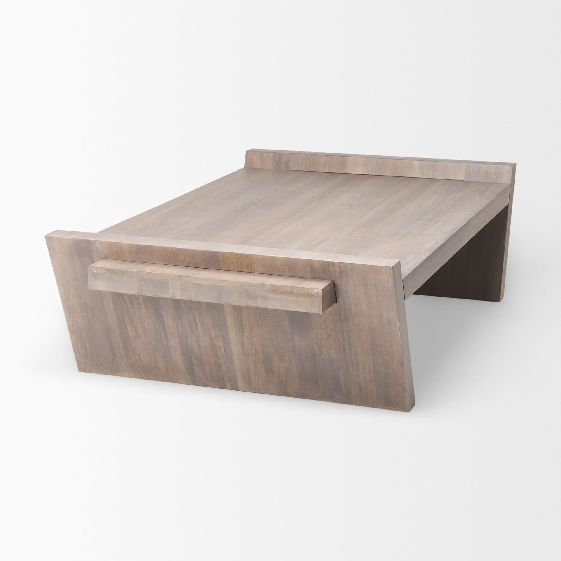 Elaine 59x36 Brown Solid Wood Top & Base Coffee Table — product photograph