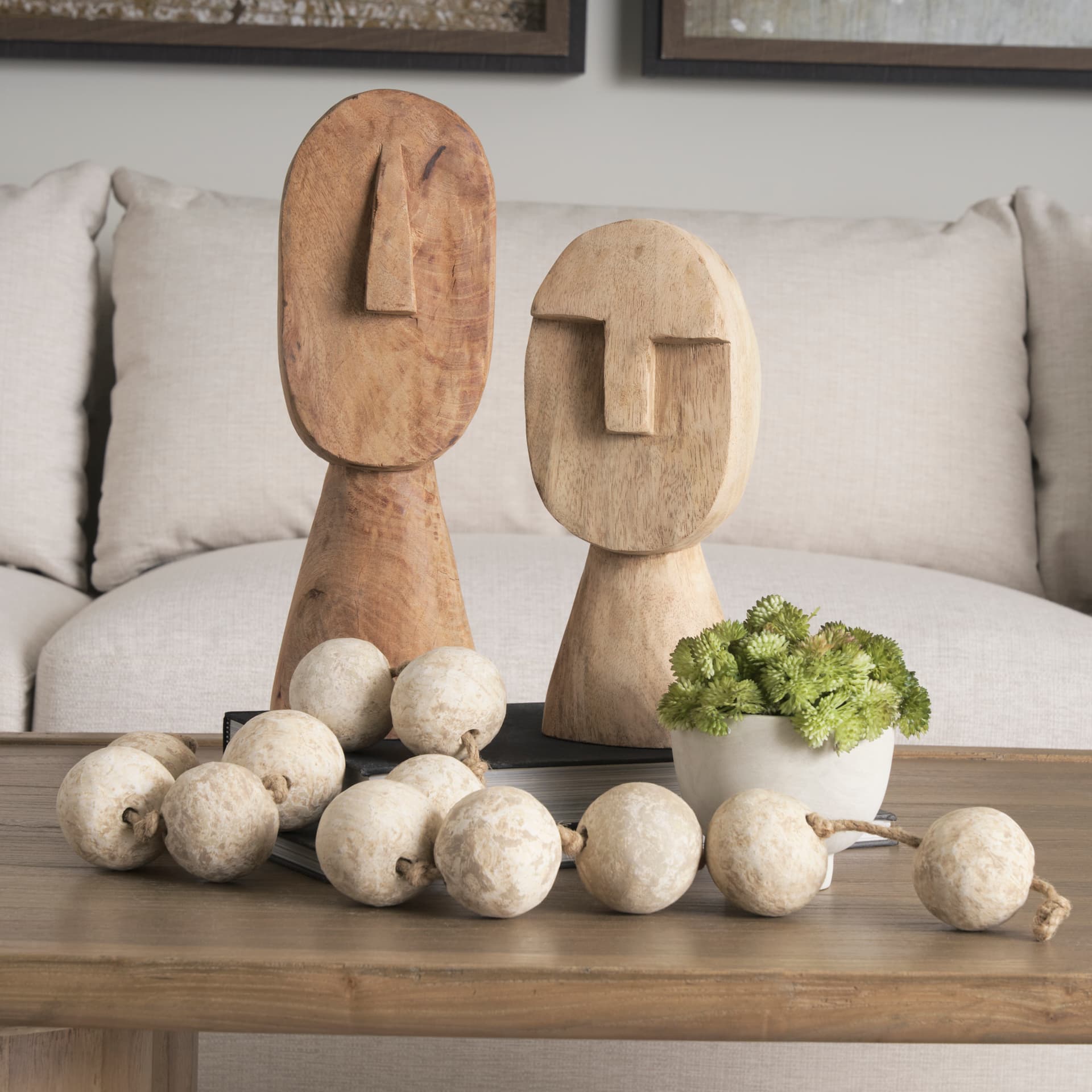 Ivan Large Wooden Head Sculpture — product photograph