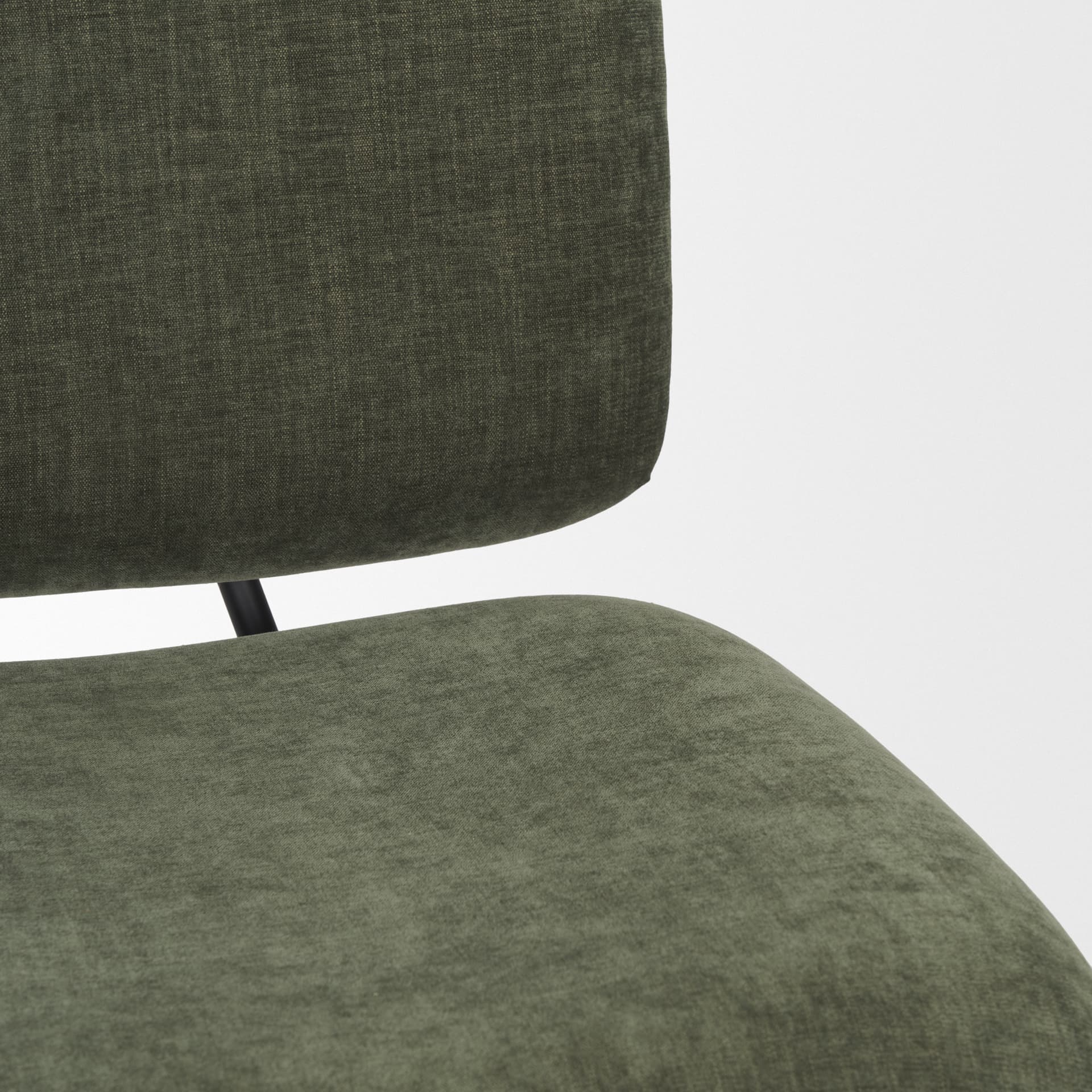 Nora Forest Green Fabric w/ Matte Black Metal Legs Accent Chair — product photograph