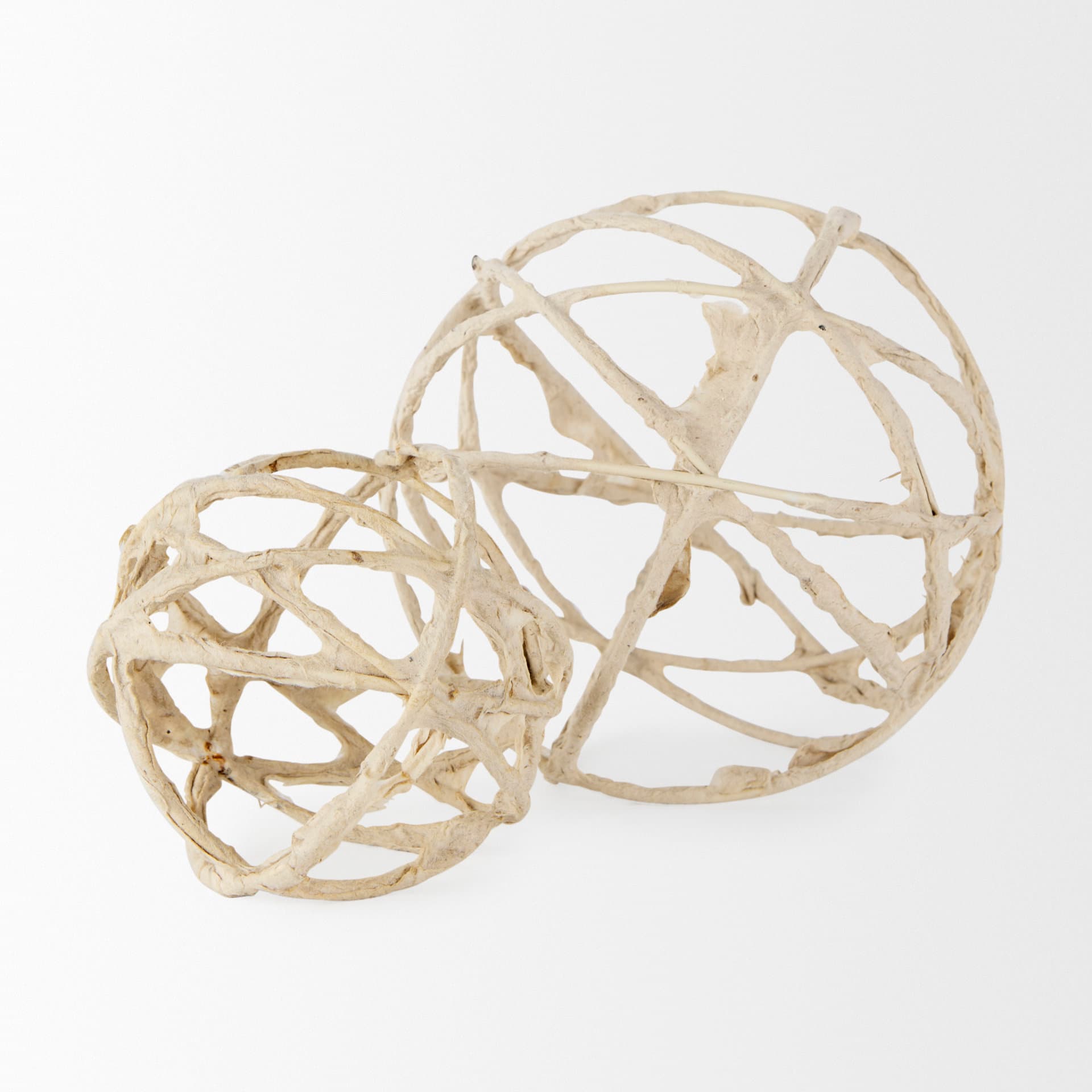 Kali 4.5L x 4.5W x 4.5H Small Beige Decorative Metal and Paper Object — product photograph