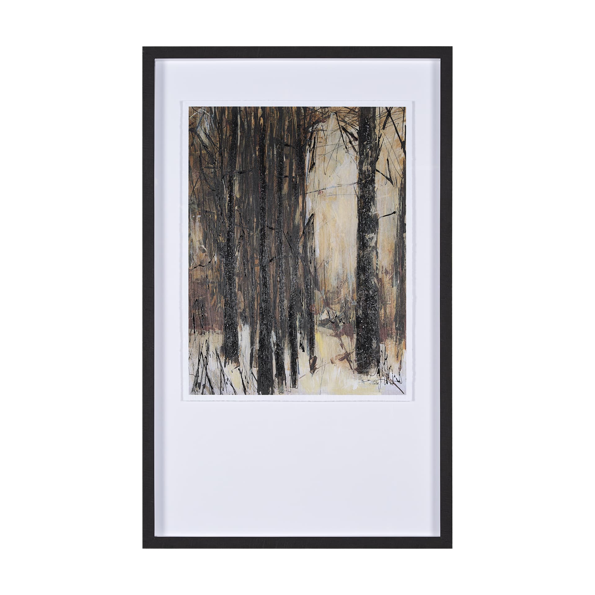 Forest View III by Mercana Studio a Hand Embellished Textured Framed Art Print Matted under Glass — product photograph