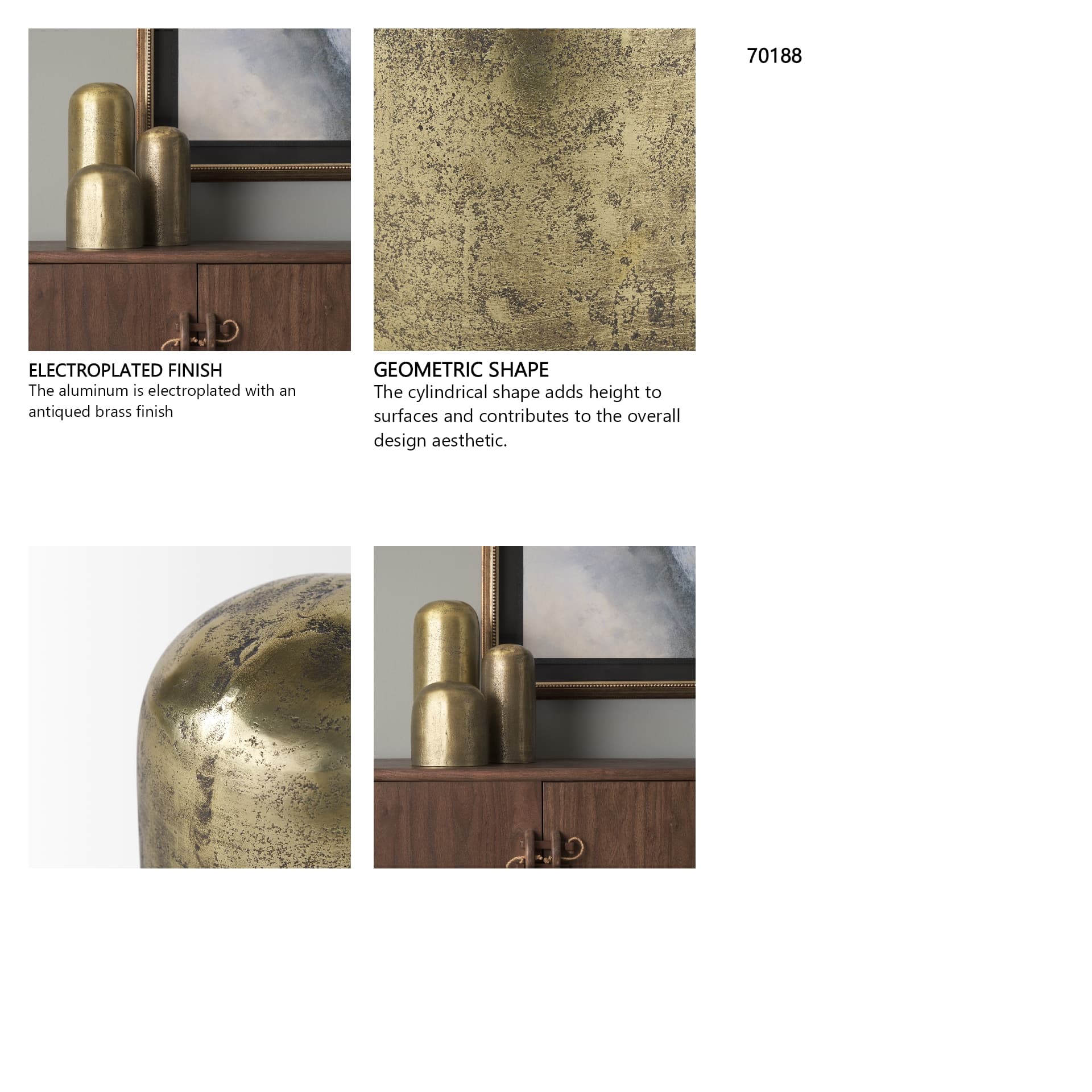 Quonset Short Brass Finished Aluminum Metal Ornament — in a styled room
