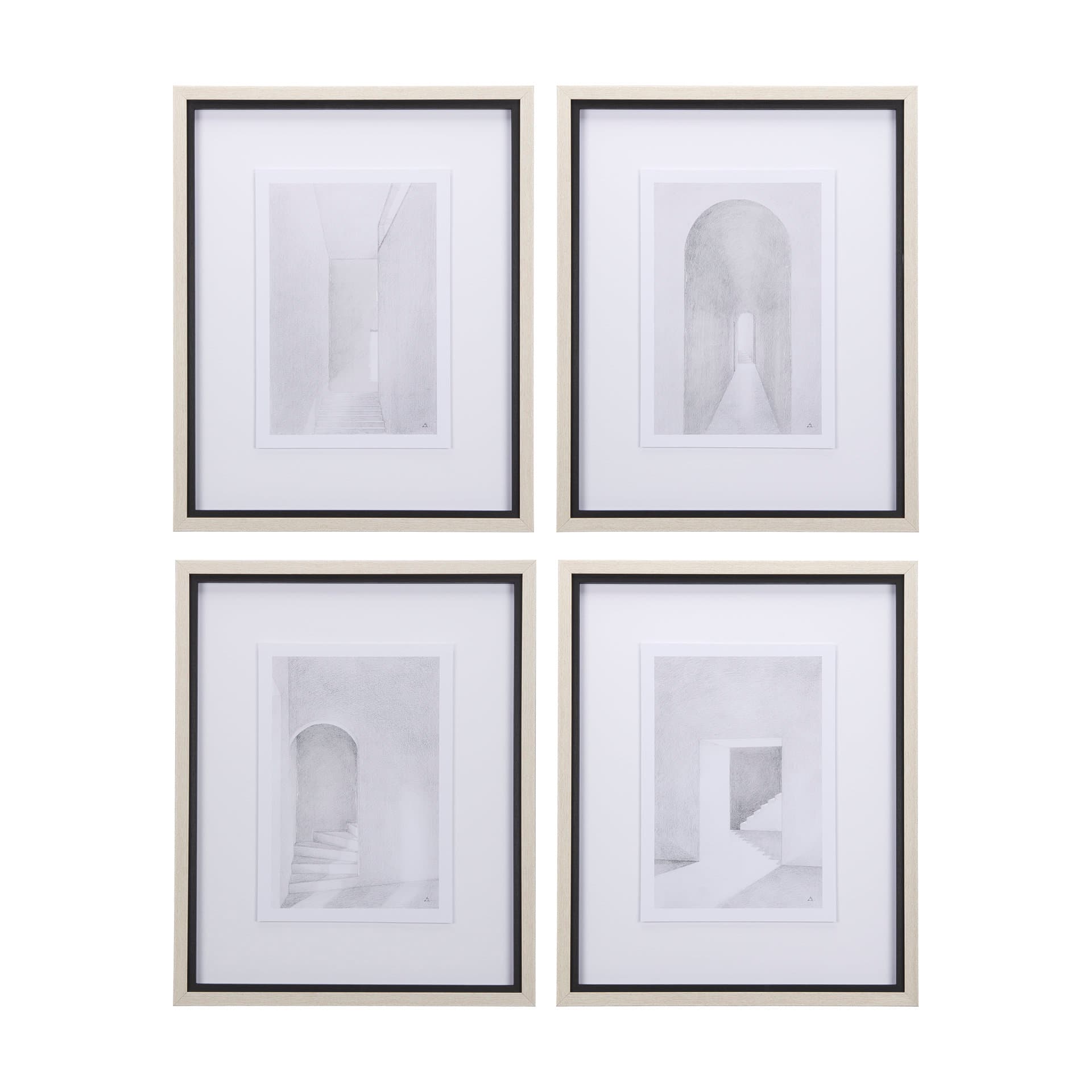 Corridor I by Mercana Studio a Hand Embellished Textured Framed Art Print Matted under Glass — product photograph