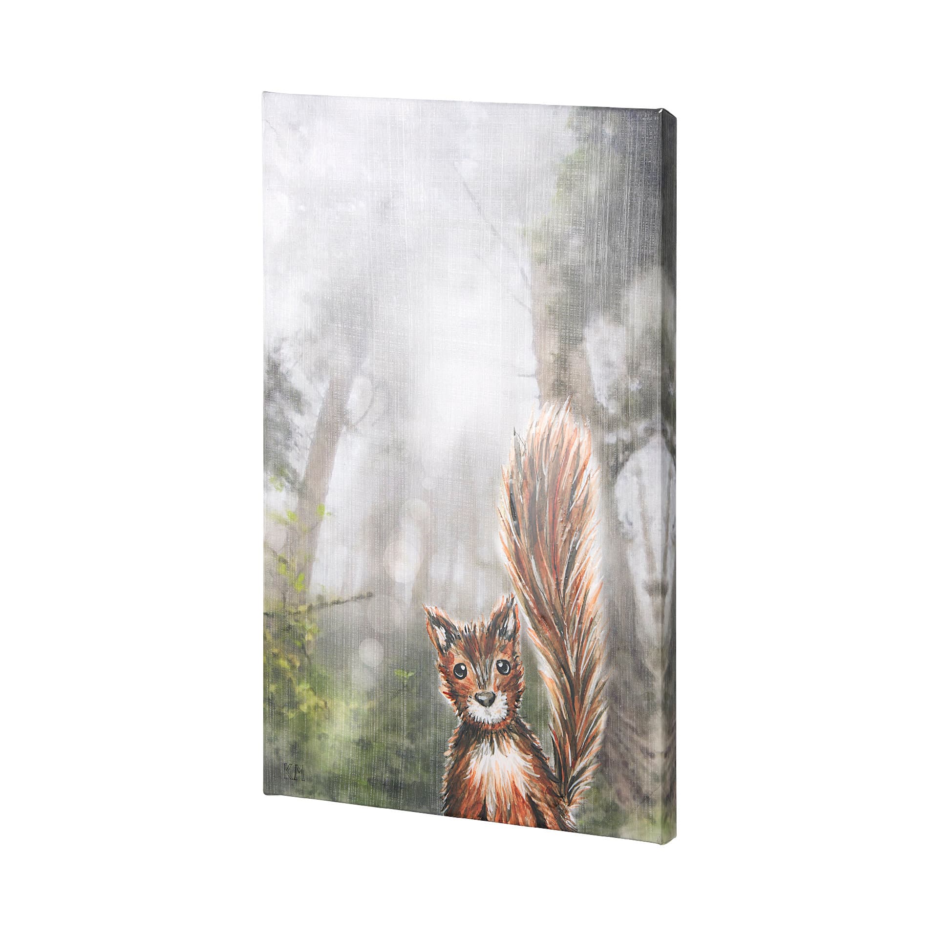 Forest Squirrel by Mercana Studio a Hand Embellished Textured Canvas — product photograph