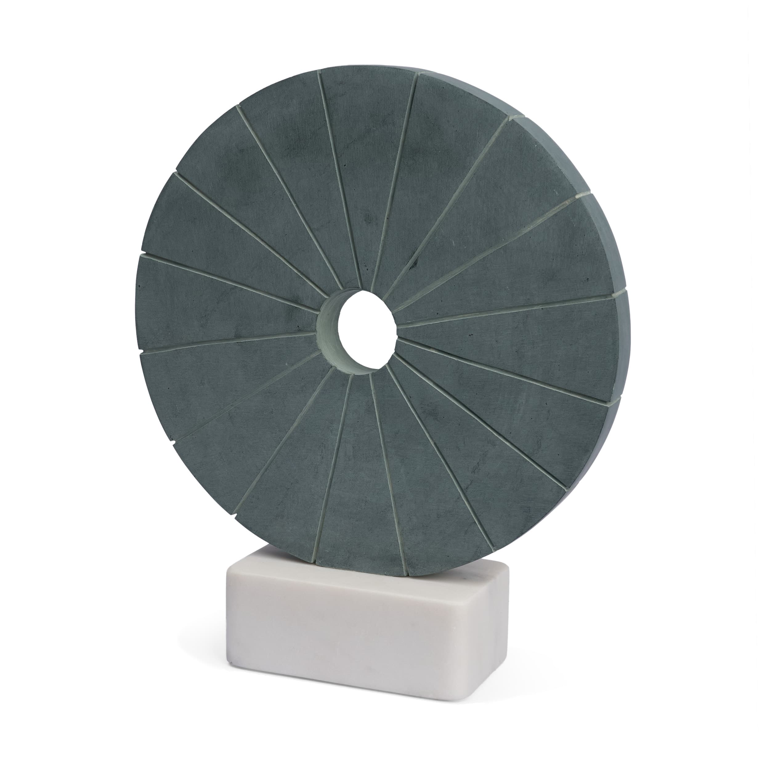 Orin Gray Marble Round Disc Decorative Object — product photograph