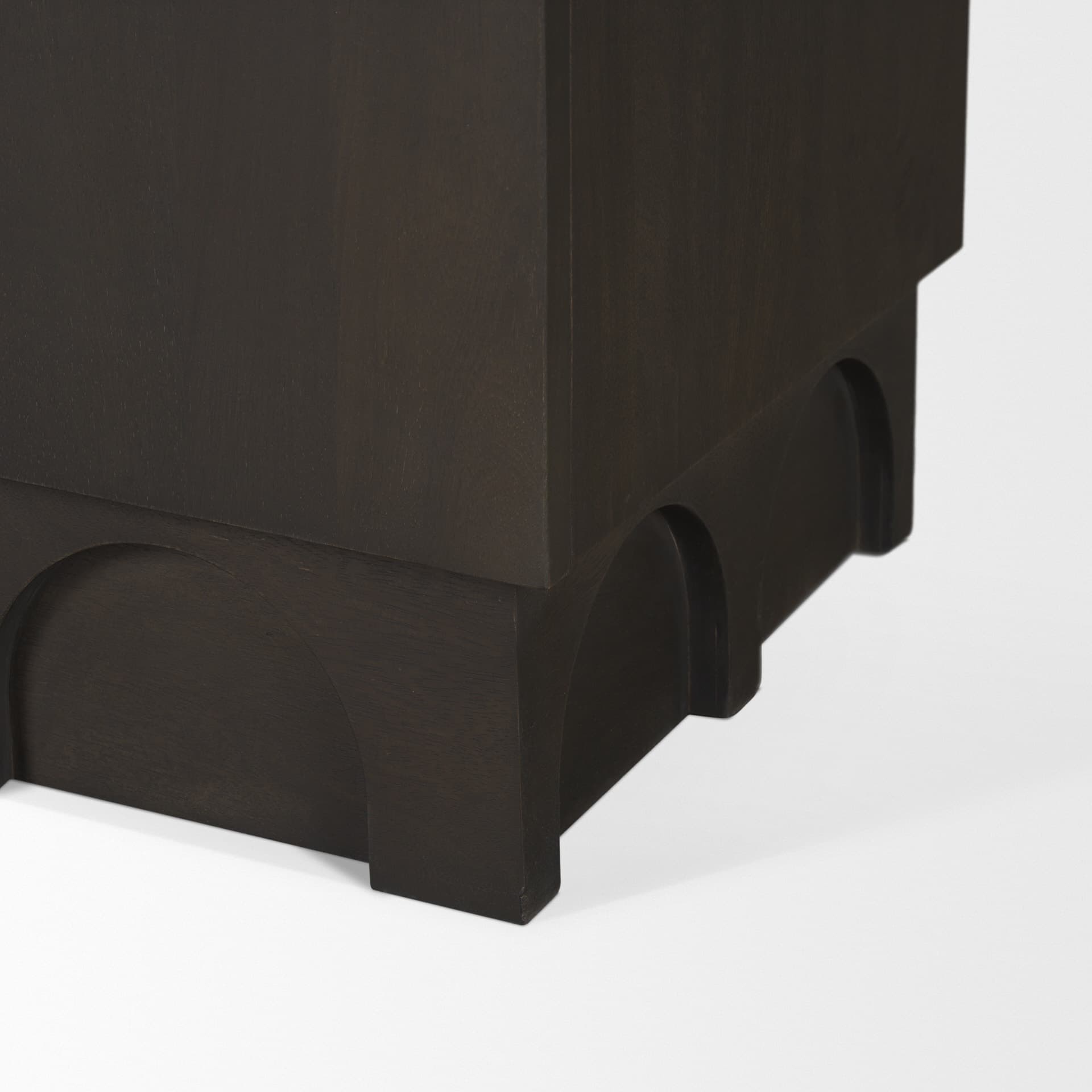 Wagner Dark Brown Wood w/ Arched Design Accent Cabinet — product photograph