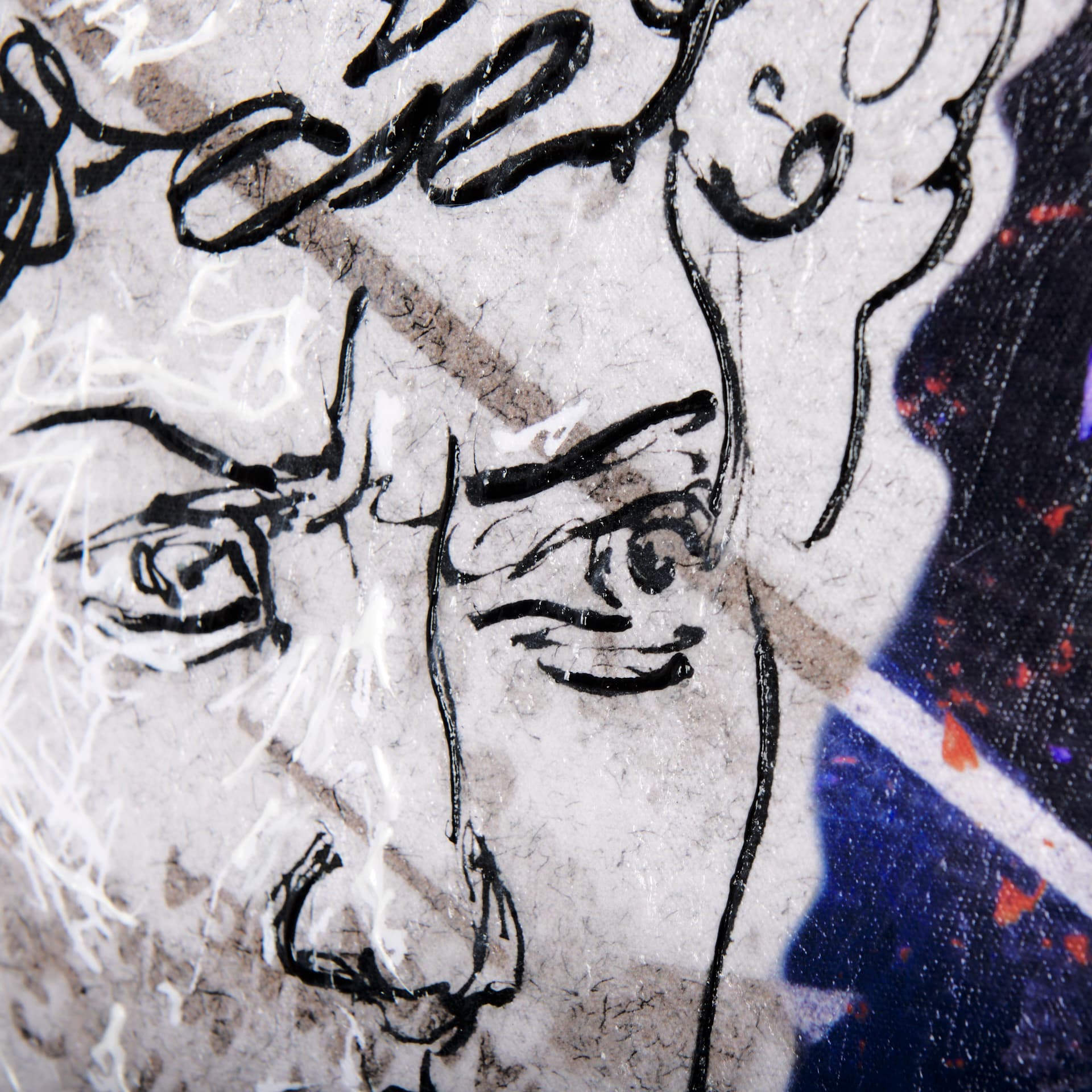 Graffiti sculpture III by Mercana Studio a Hand Embellished Textured Canvas — product photograph