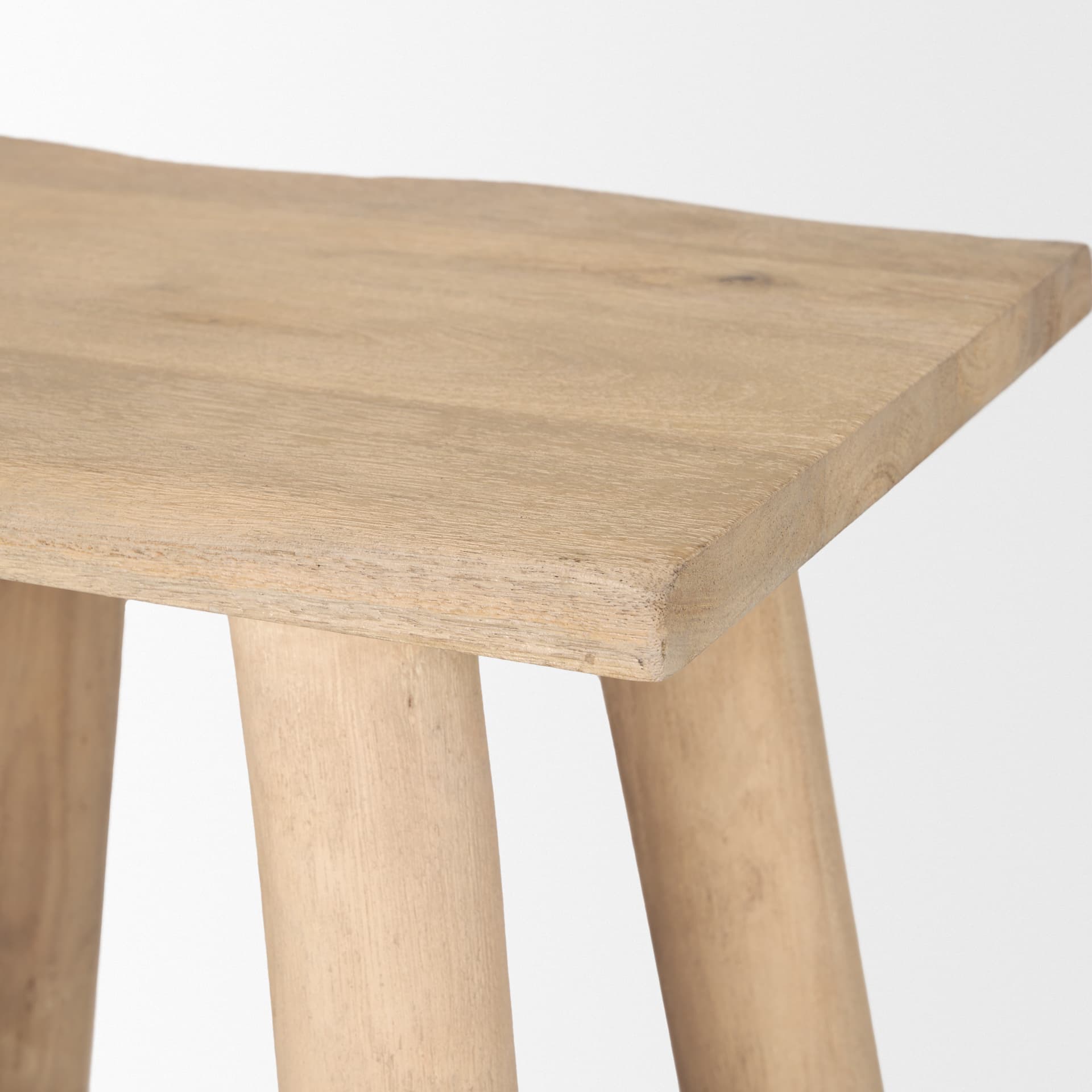 Sekou Light Brown Short Wooden Craftsman Stool — product photograph