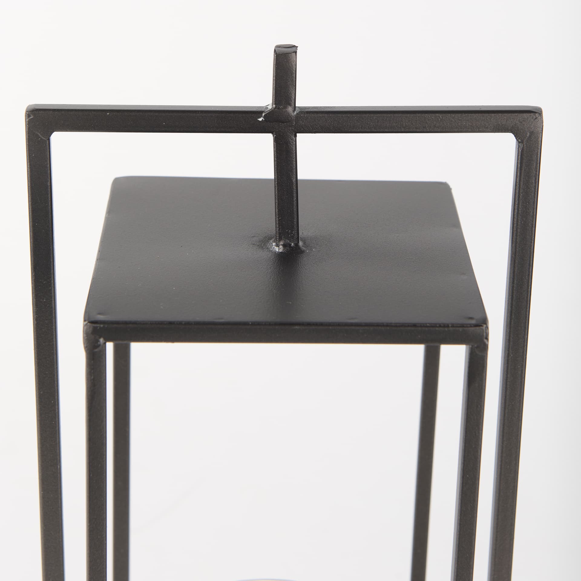Albus II Small Black Metal Rectangular Table Candle Holder — product photograph