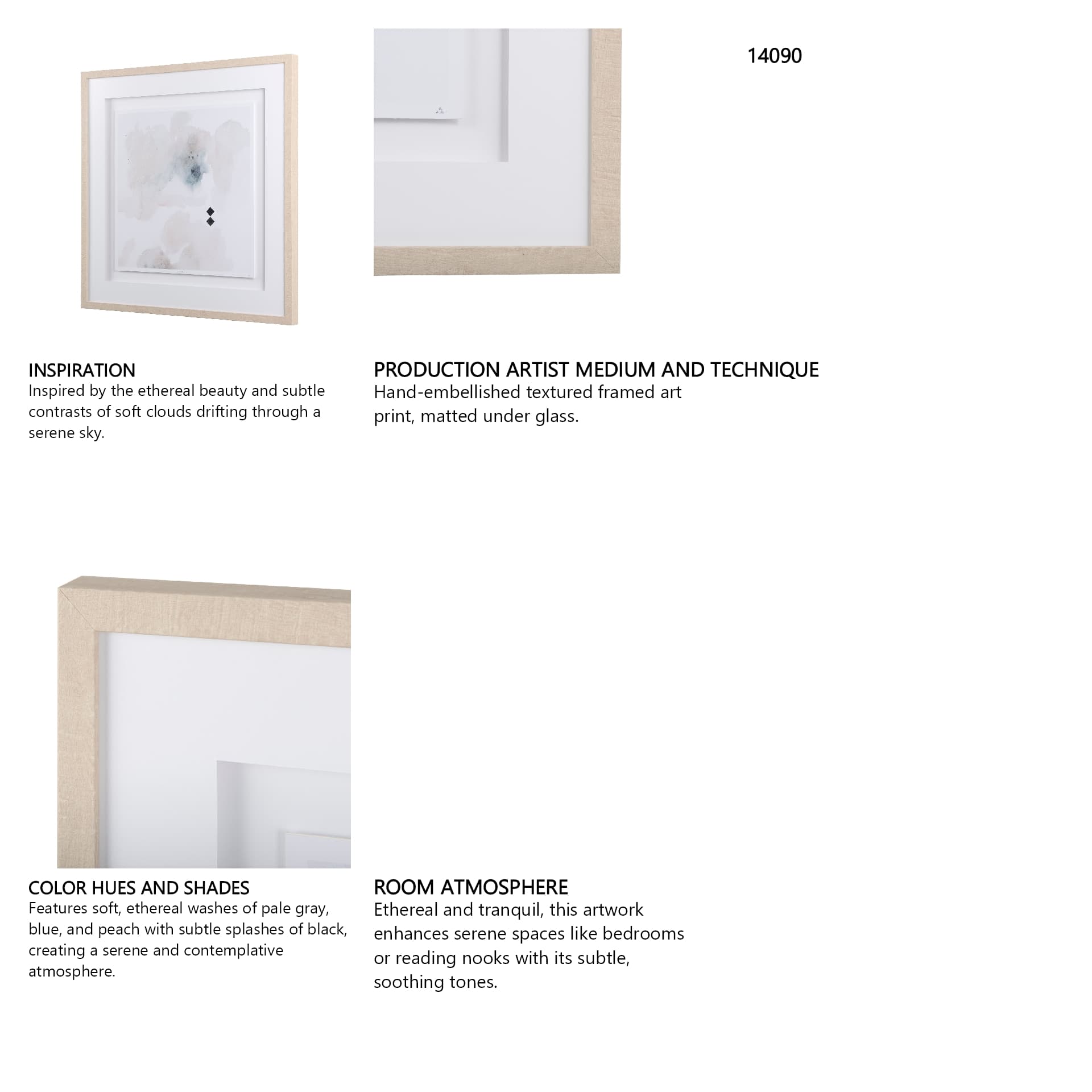 Equilibrium IV by Mercana Studio a Hand Embellished Textured Framed Art Print Matted under Glass — in a styled room