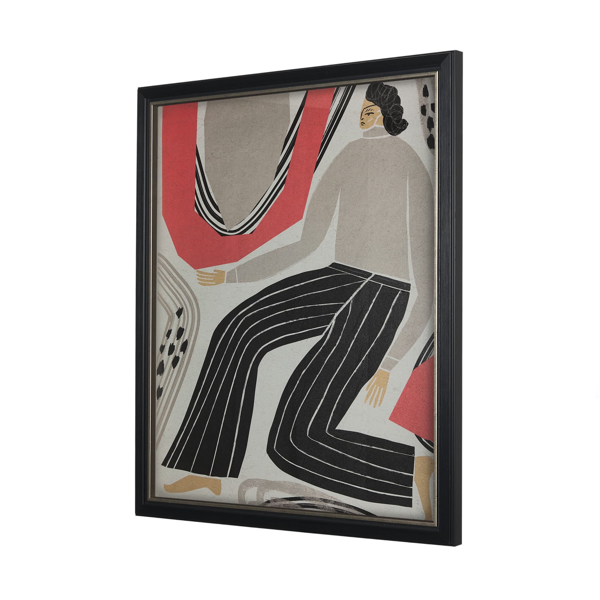 Bold People - Ellis by Mercana Studio Hand Embellished Textured Framed Art Print Matted under Glass — product photograph