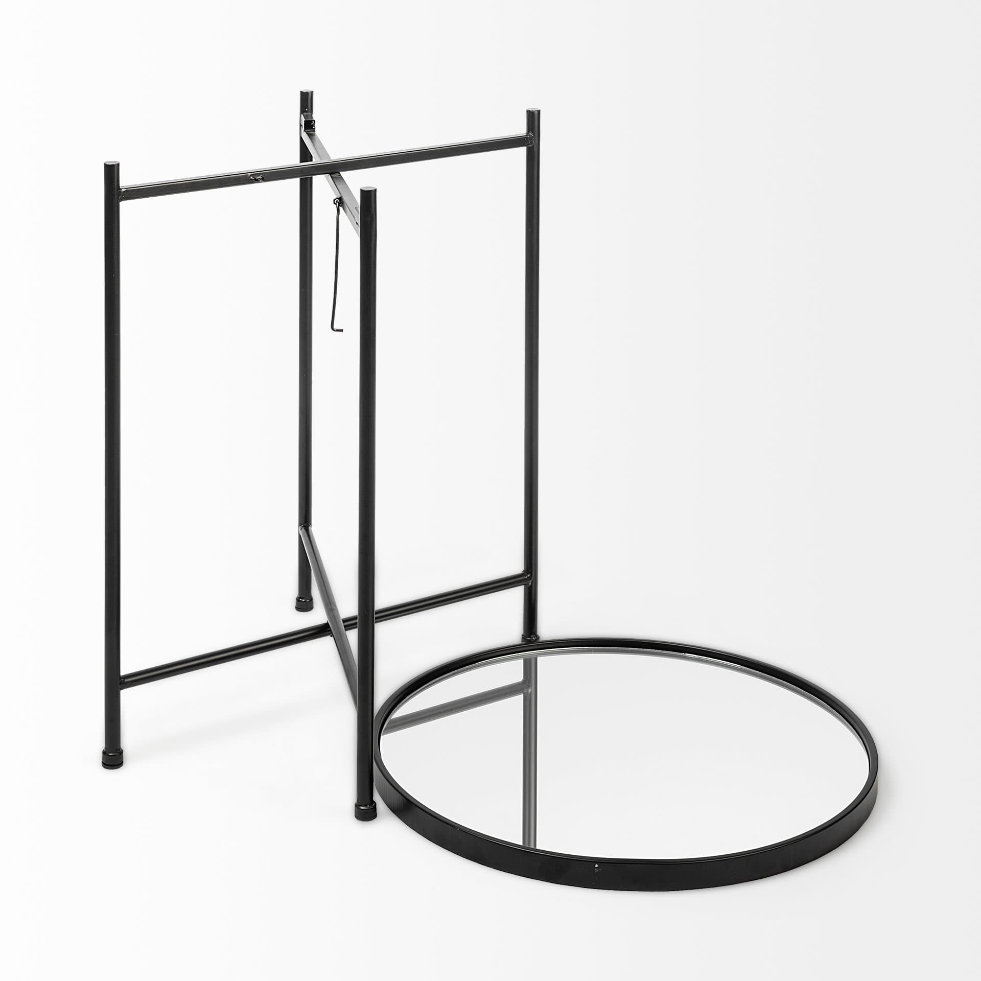Samantha (Small) Black Mirror Top Accent Table — product photograph