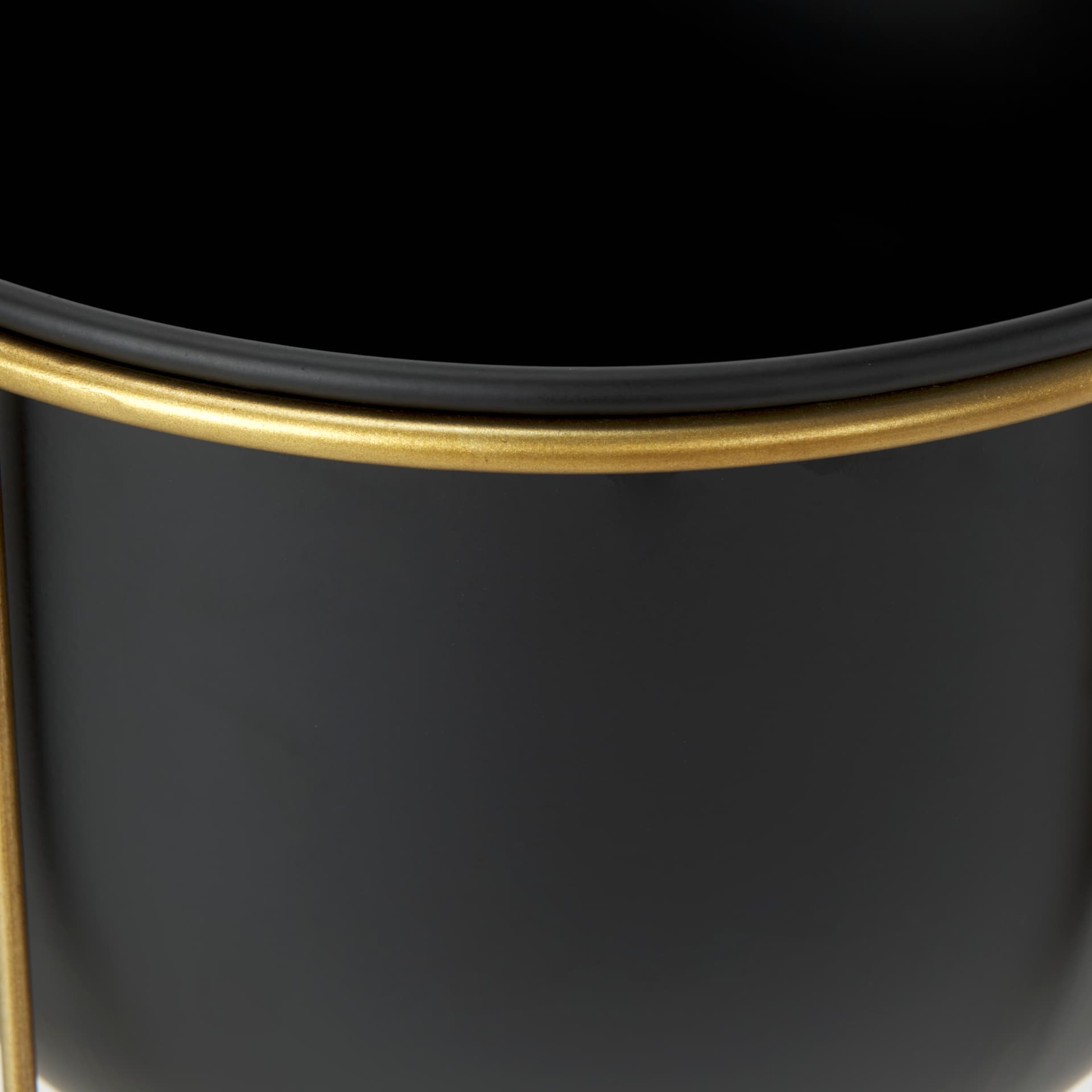 Danica Set of 2 Matte Black Metal Plant Stands — product photograph