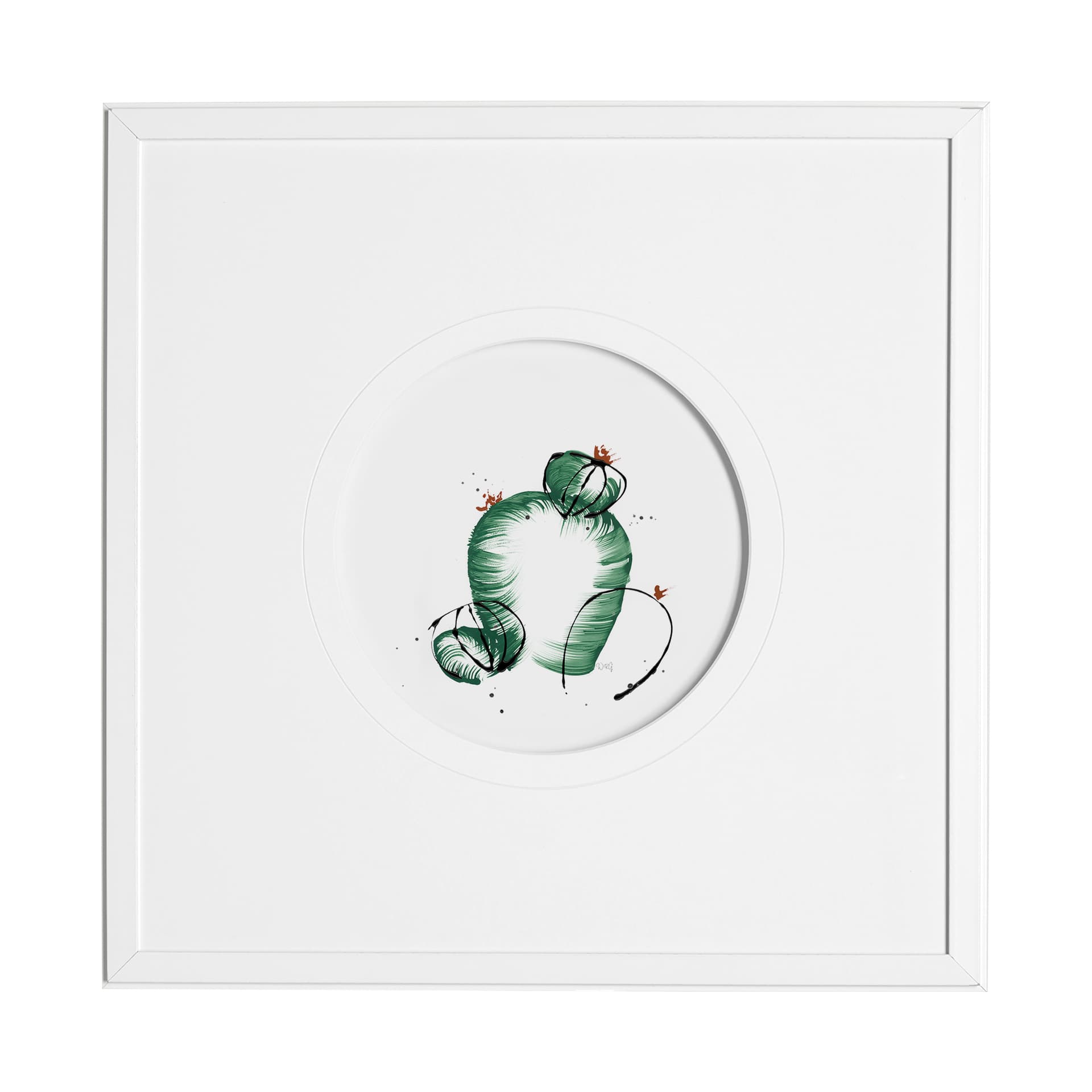 Cactus III by Mercana Studio a Hand Embellished Textured Framed Art Print Matted under Glass — product photograph