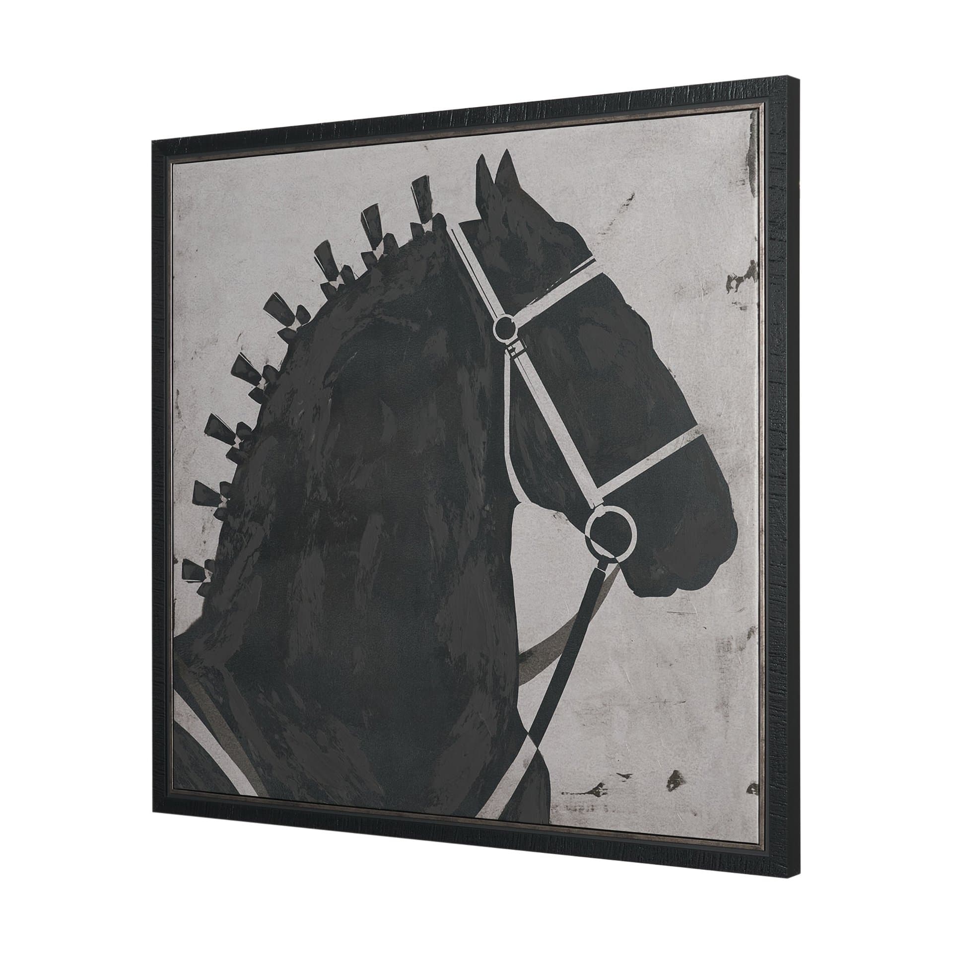 Steed 2 by Mercana Studio Hand-Embellished Textured Framed Canvas Artwork — product photograph