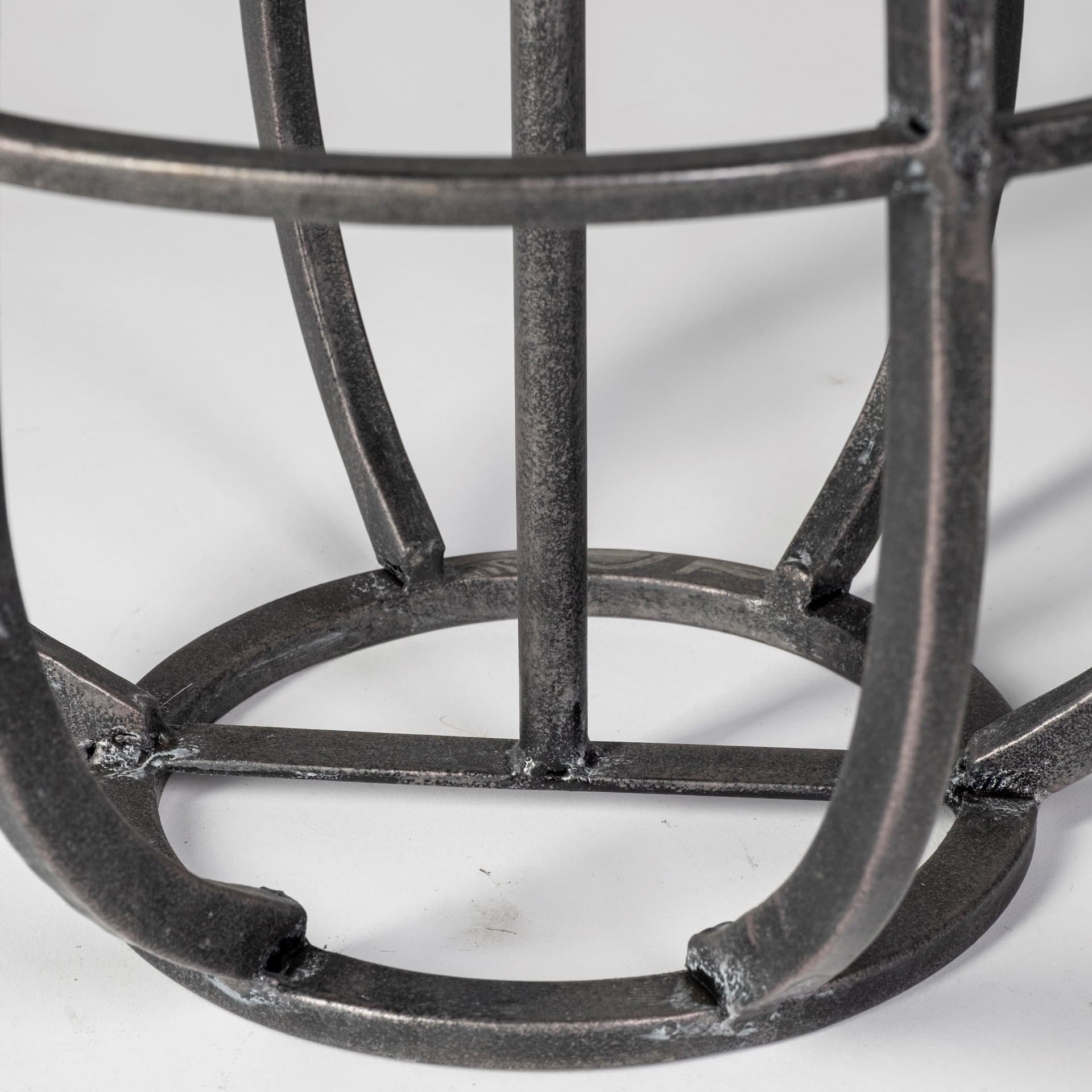 Bella Large Black Metal Cylindrical Cage Candle Holder Lantern — product photograph