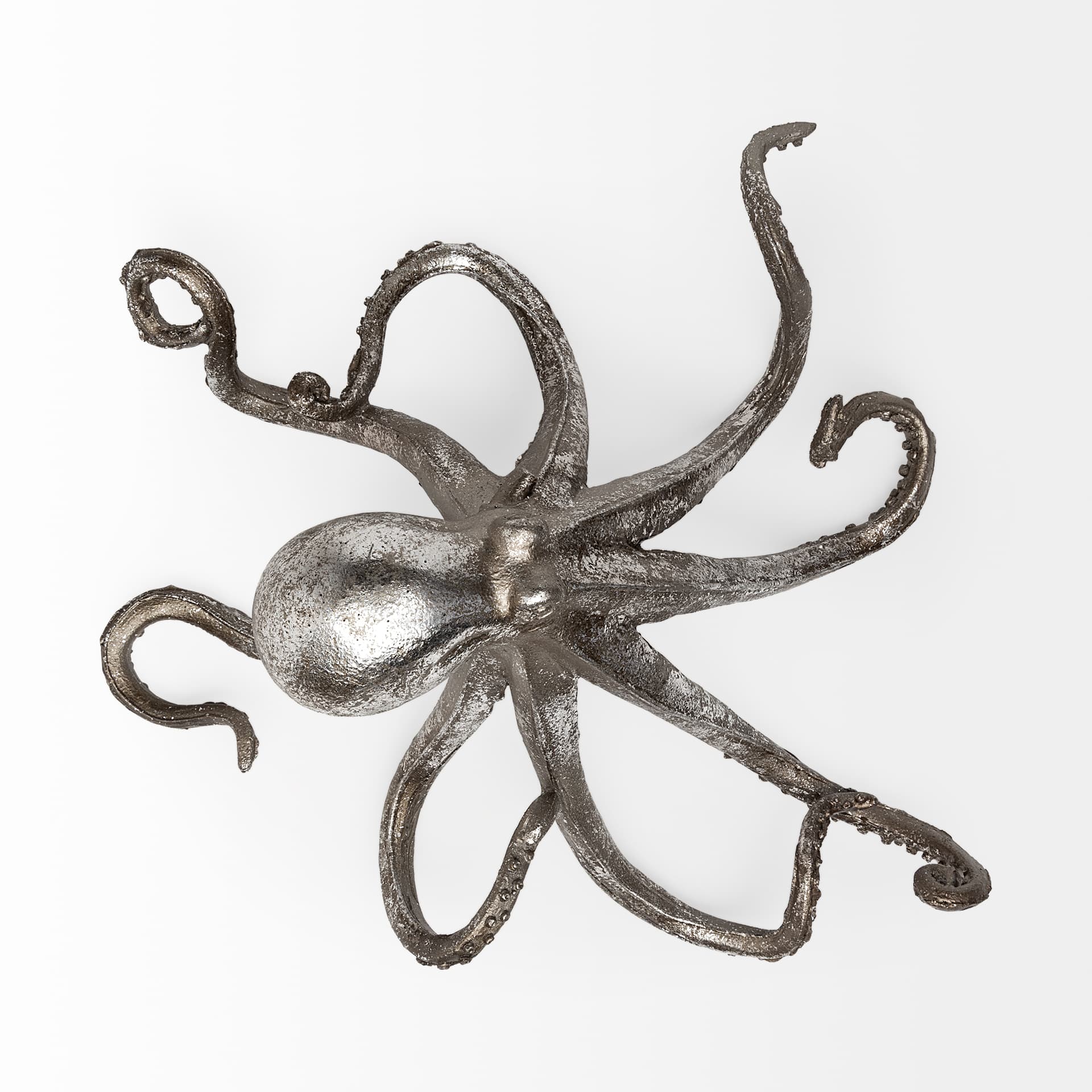 Strafford Medium 13L x 7W Silver Resin Octopus — product photograph