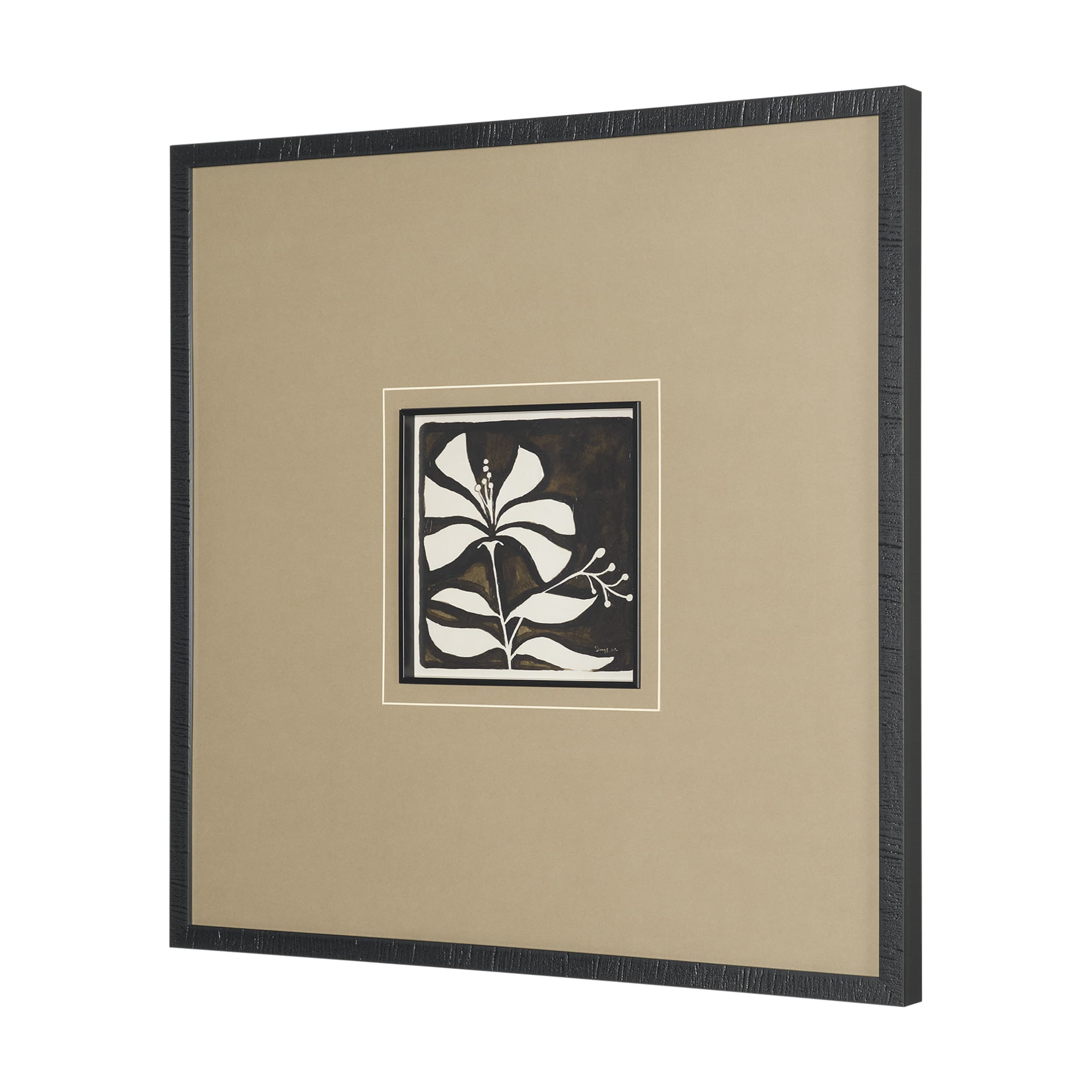 Spanish Tile Dark I by Mercana Studio Textured Framed Artwork Matted under Glass — product photograph