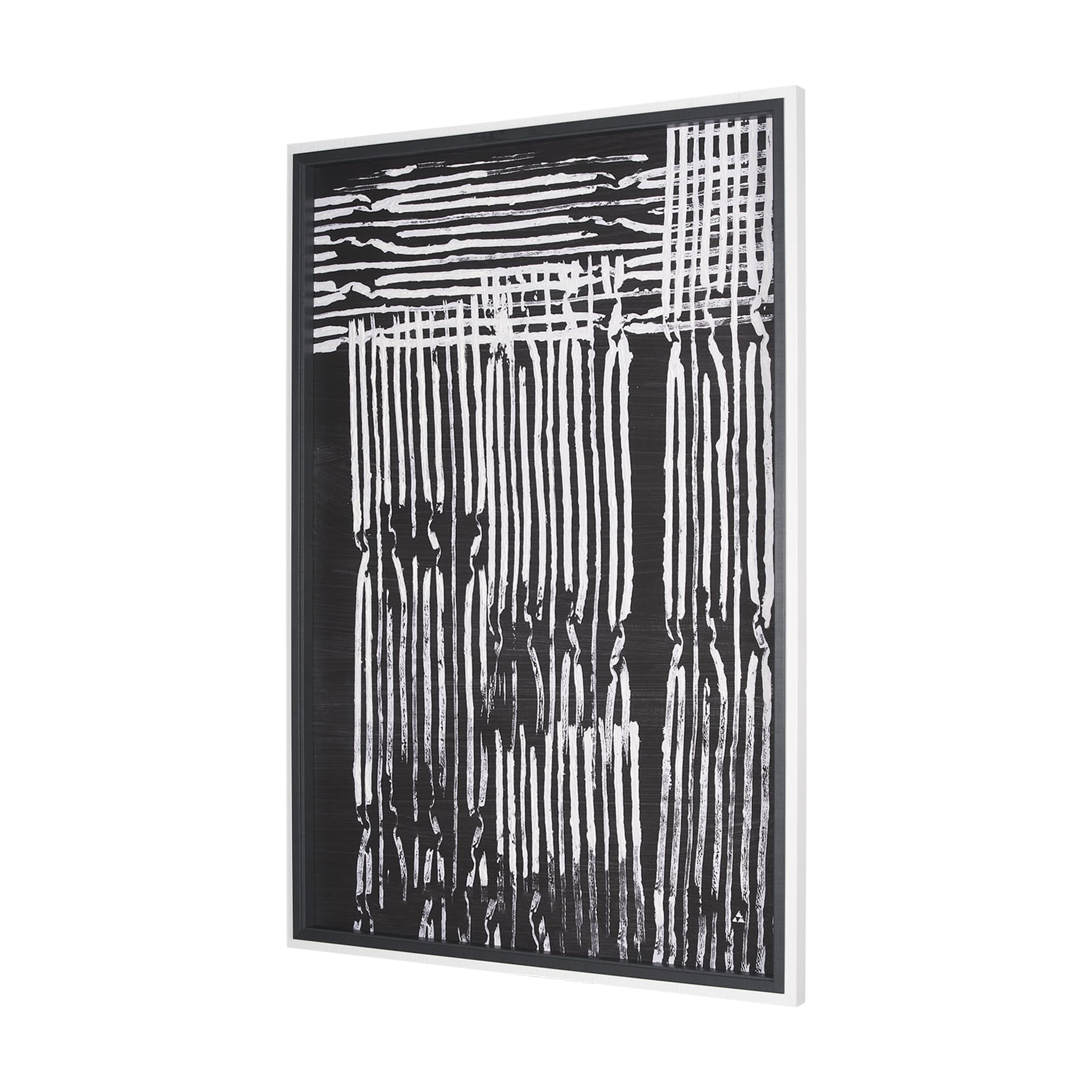 Woven Lines II by Mercana Studio a Hand Embellished Textured Framed Art Print — product photograph
