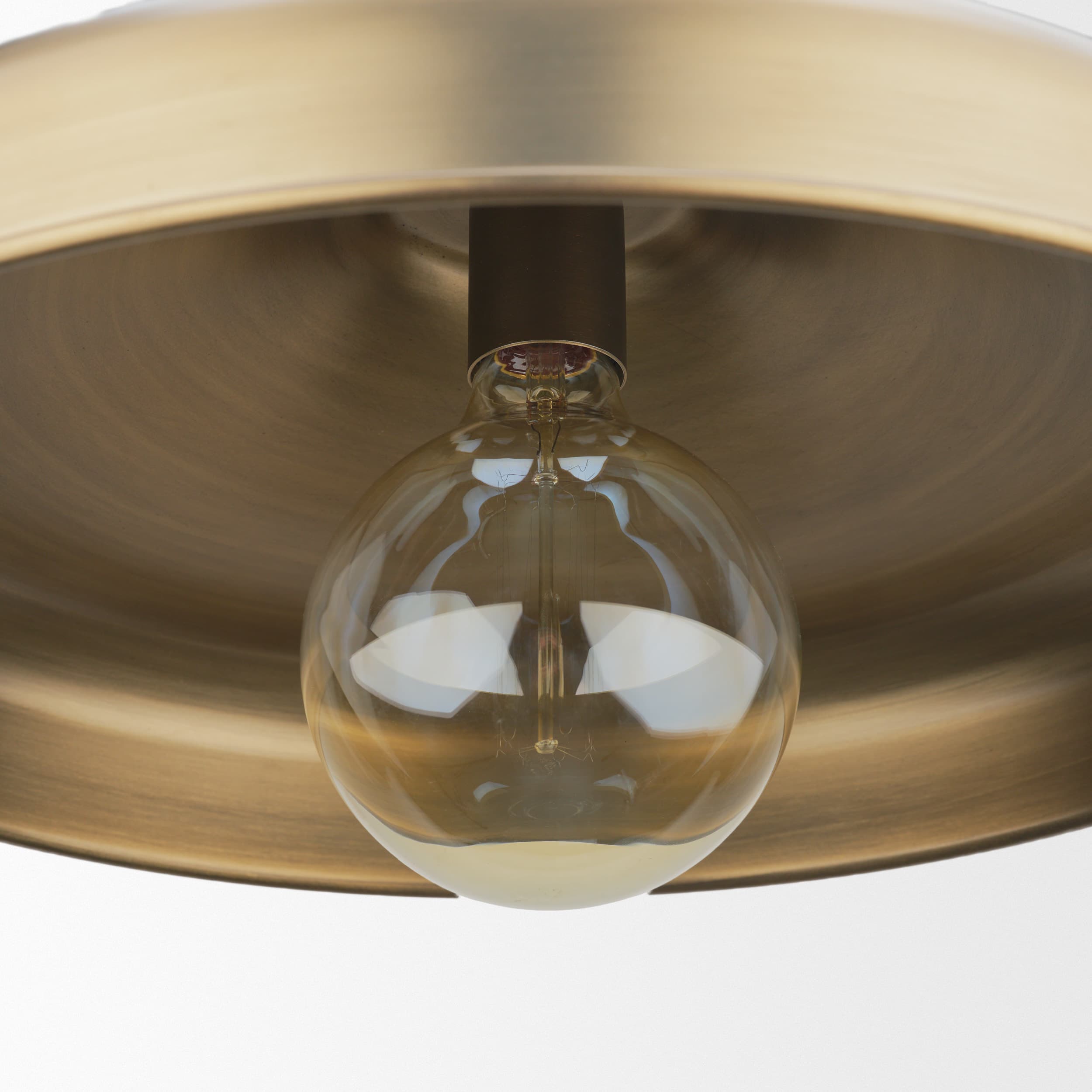Keller Wide Antiqued Brass Metal 1-Light Pendant — product photograph