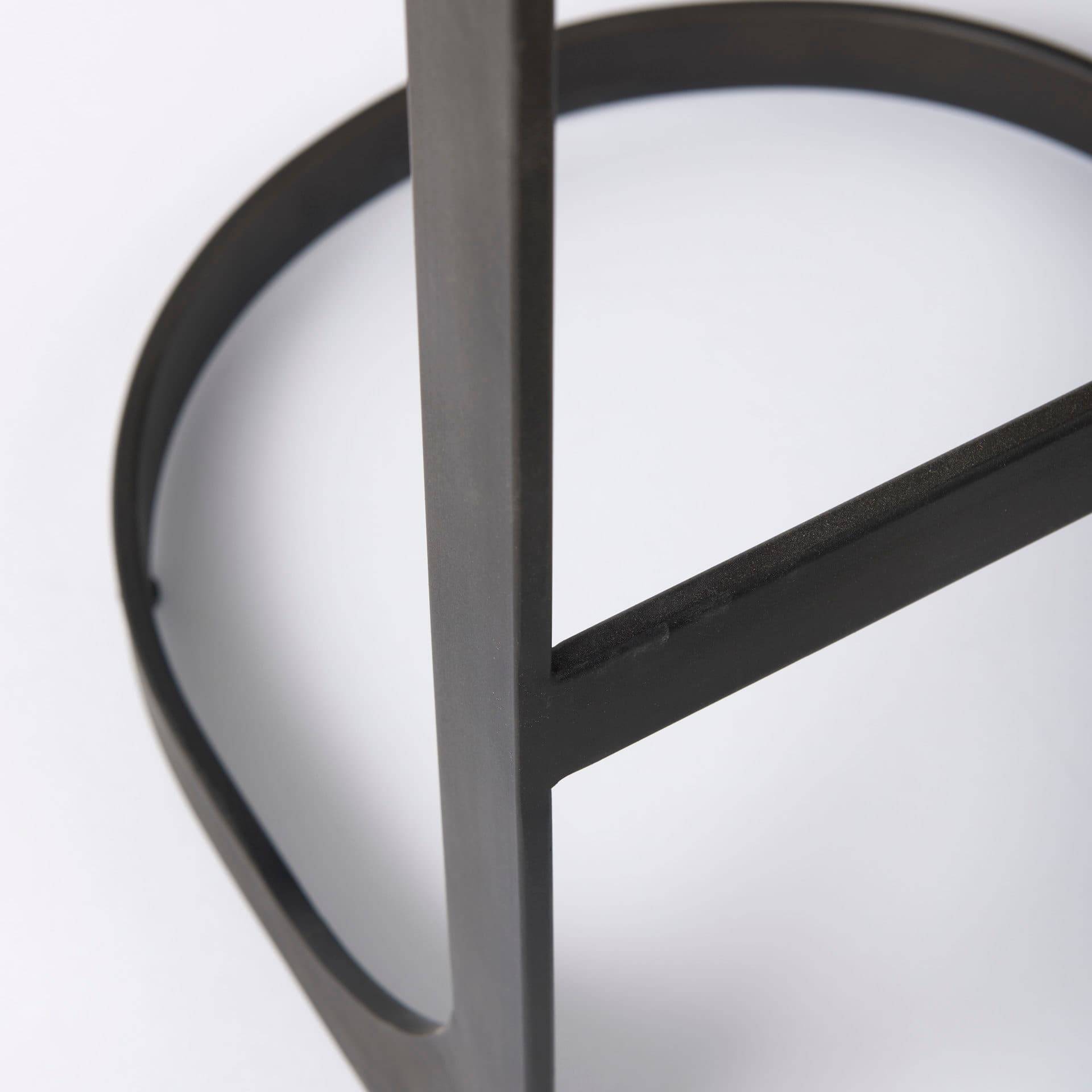 Tyson Backless 31in Seat Bar Stool | Black Leather w/ Black Metal — product photograph