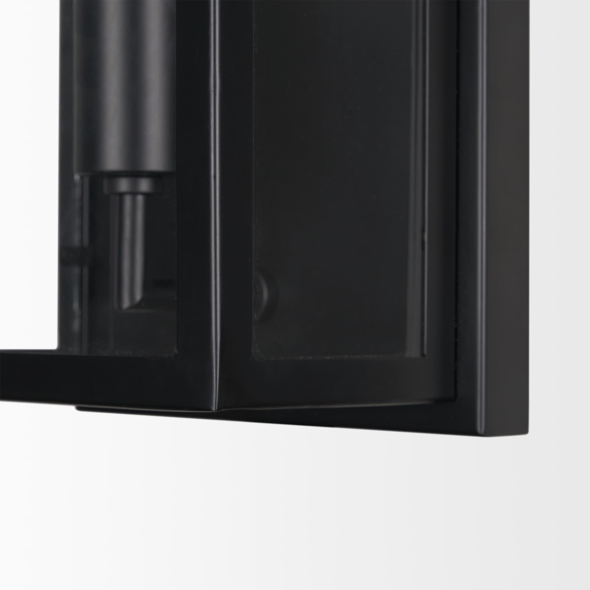 Cairn Matte Black Metal w/ Glass 1-Light Wall Sconce — product photograph