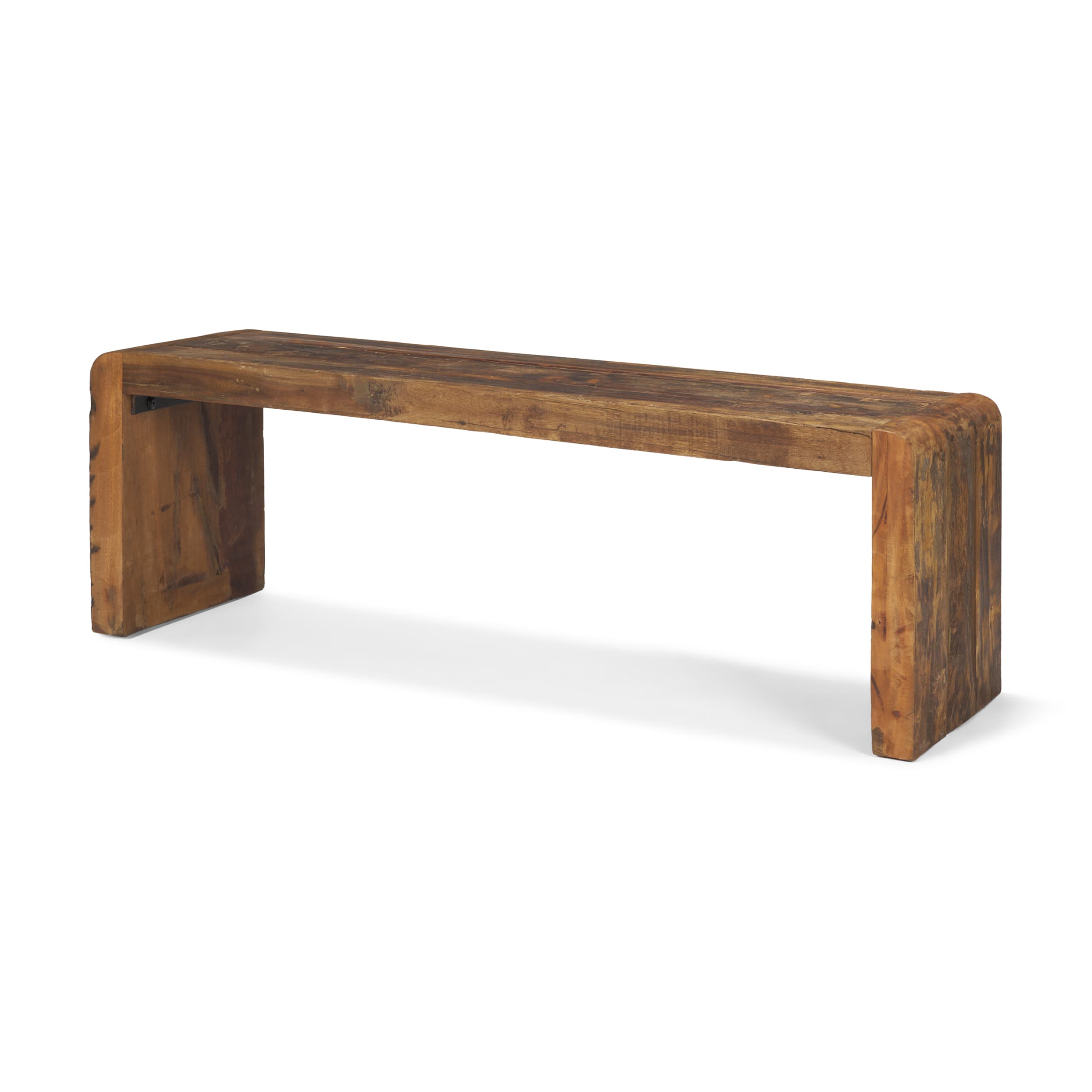 Estelle Rustic Brown Reclaimed Wood Bench — product photograph