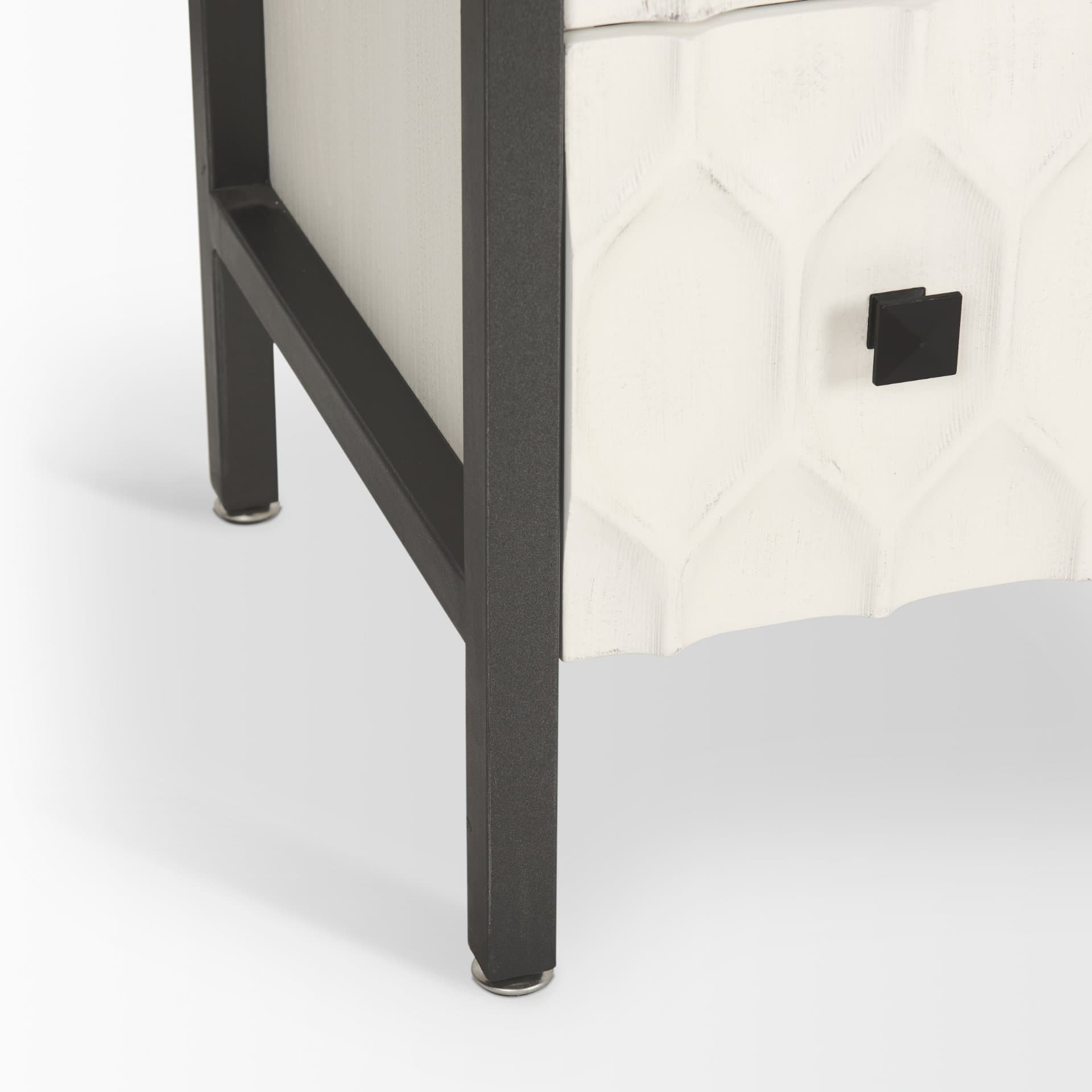 Savannah White Fir Veneer w/ Gray Metal 6-Drawer Sideboard — product photograph