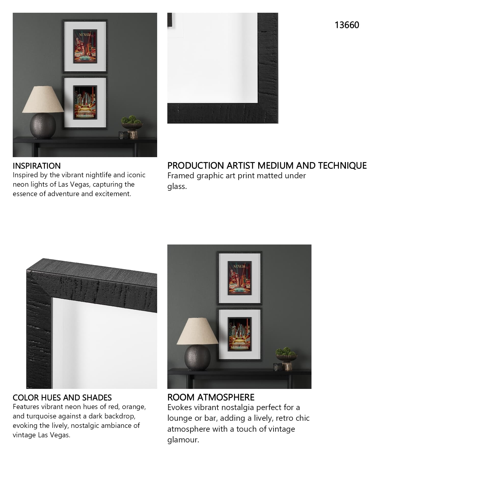 Nevada Go USA (M) by Mercana Studio a Framed Art Print Matted under Glass — in a styled room