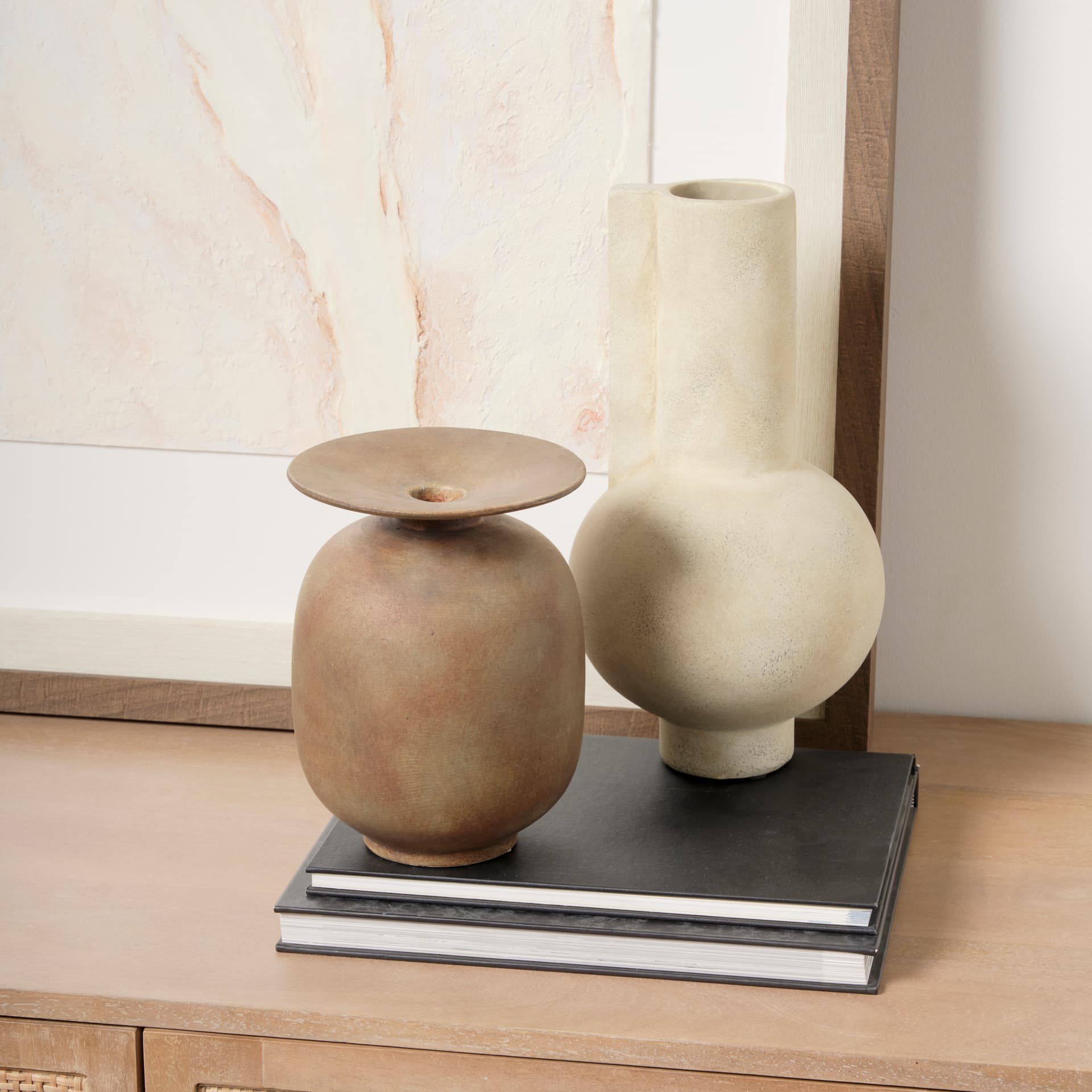 Rylee 7.7H Medium Brown Ceramic Vase — product photograph