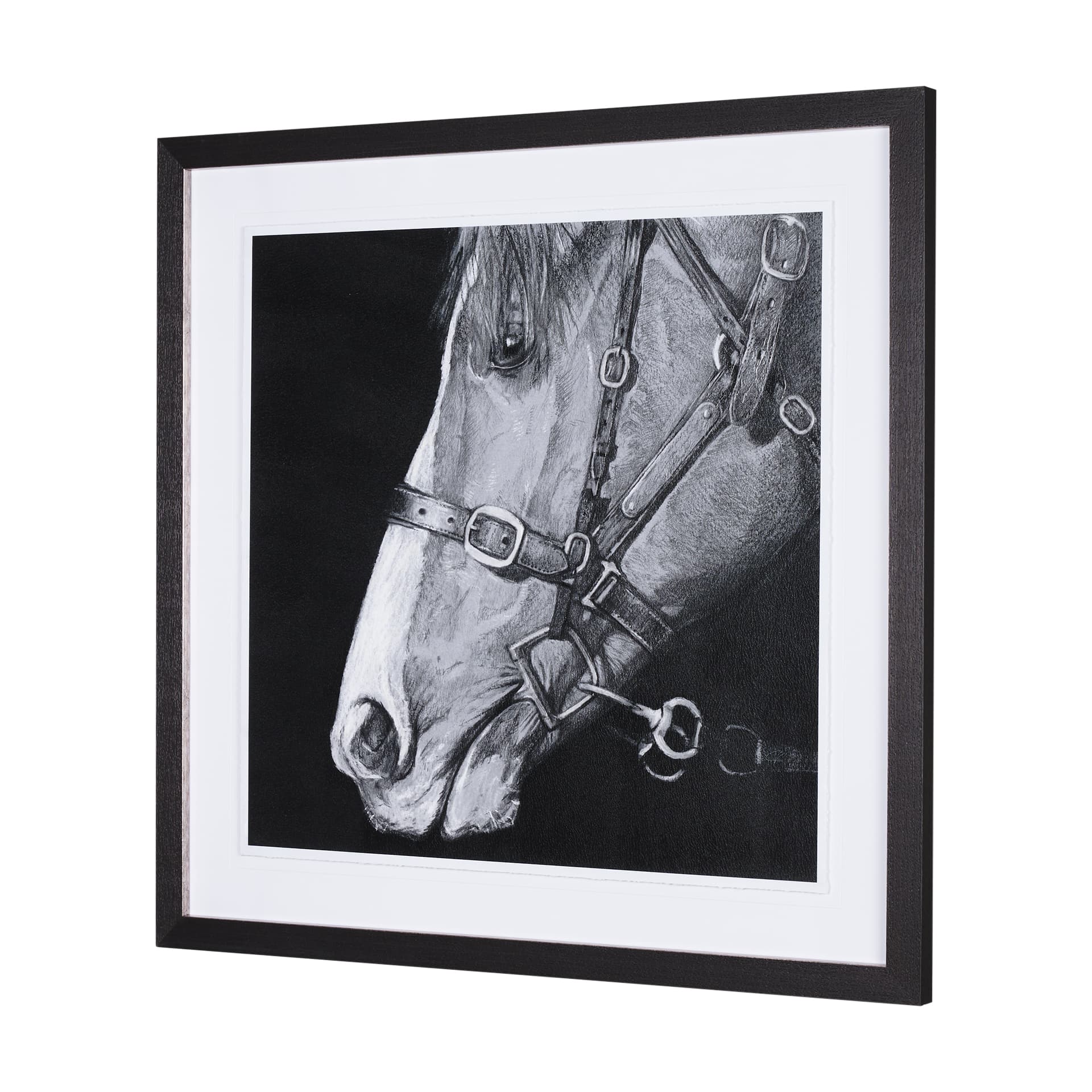 Equestrian Portrait by Mercana Studio Hand Embellished Textured Framed Photo Art Print Matted under — product photograph