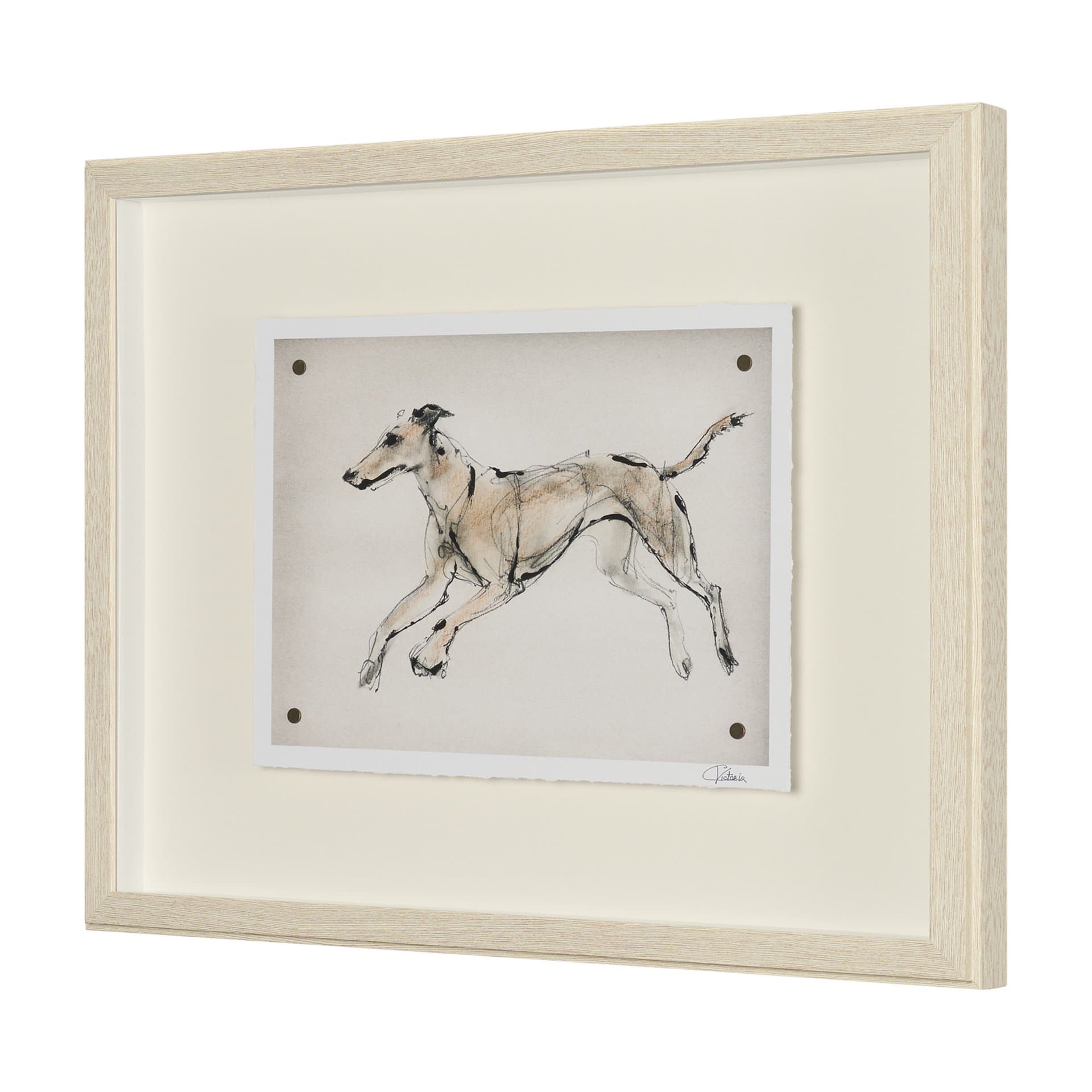 Playful Pup VI by Mercana Studio Hand Embelished Framed Artwork Matted under Glass — product photograph