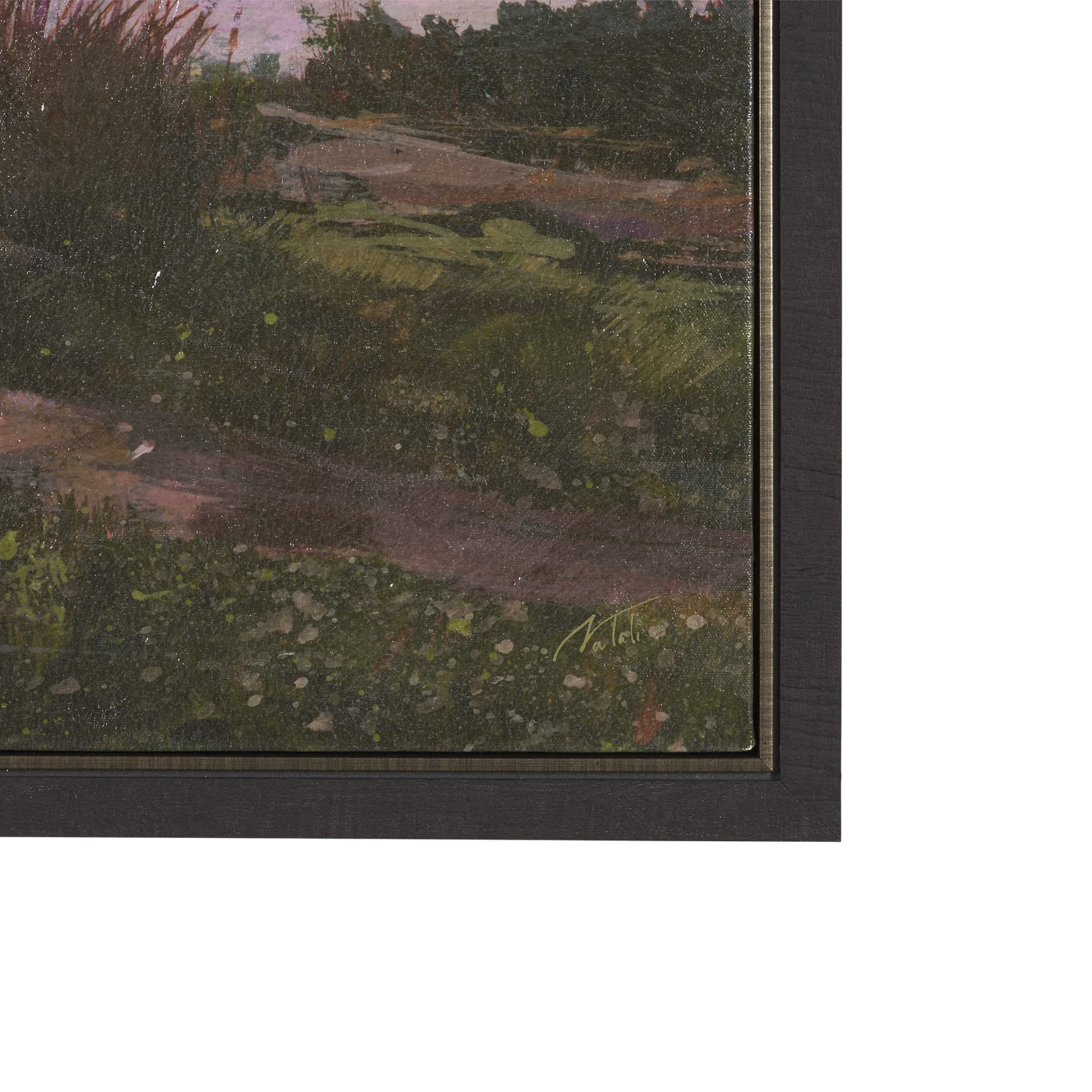 Crescent Sunset II by Mercana Studio Hand-Embellished Textured Framed Canvas Artwork — product photograph