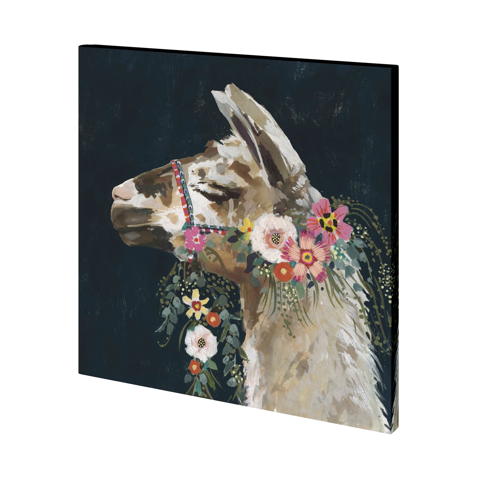 Lovely Llama II by Victoria Borges a Hand Embellished Textured Canvas — product photograph