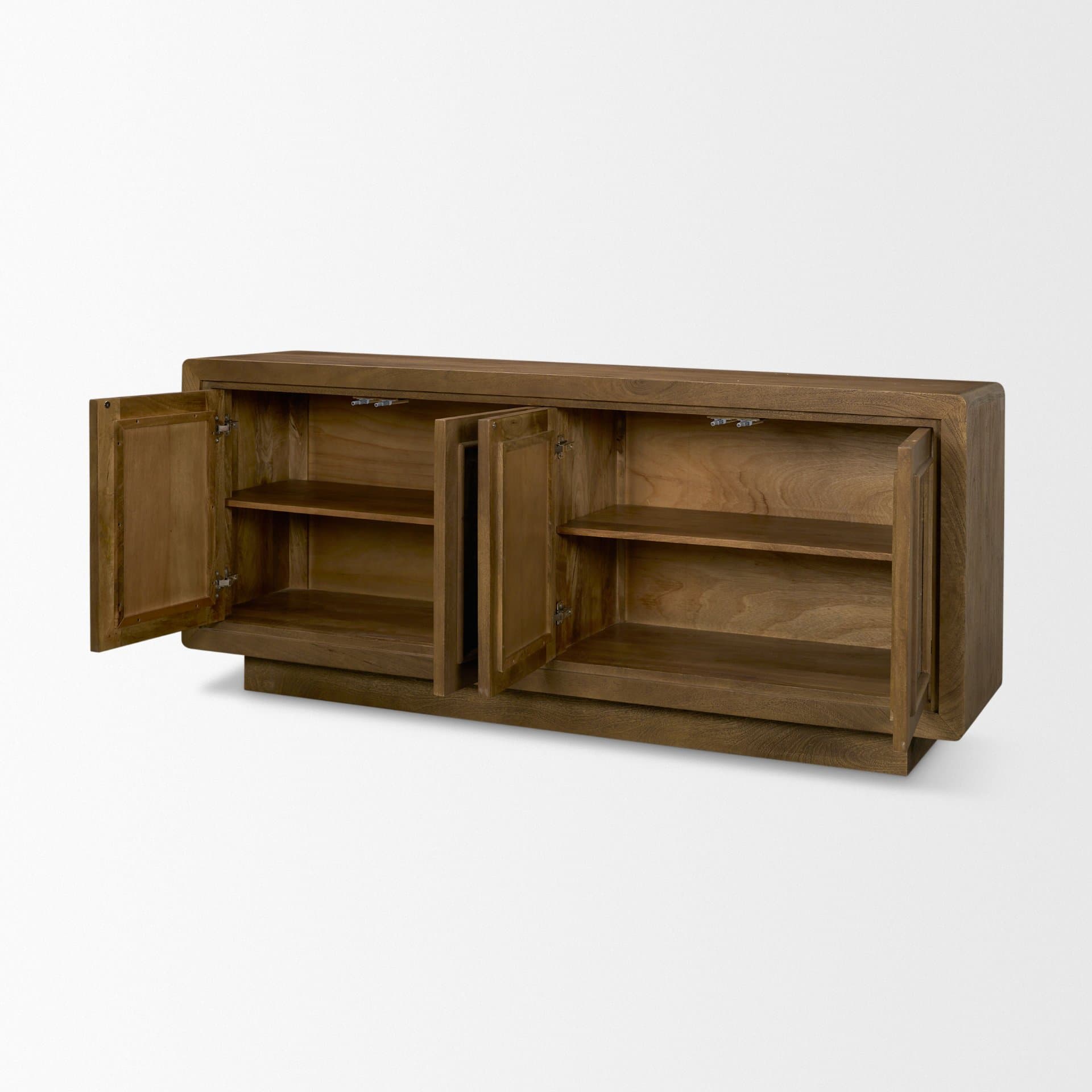 Valterra Dark Brown Wood w/ Cappuccino Marble 4 Door Sideboard — product photograph