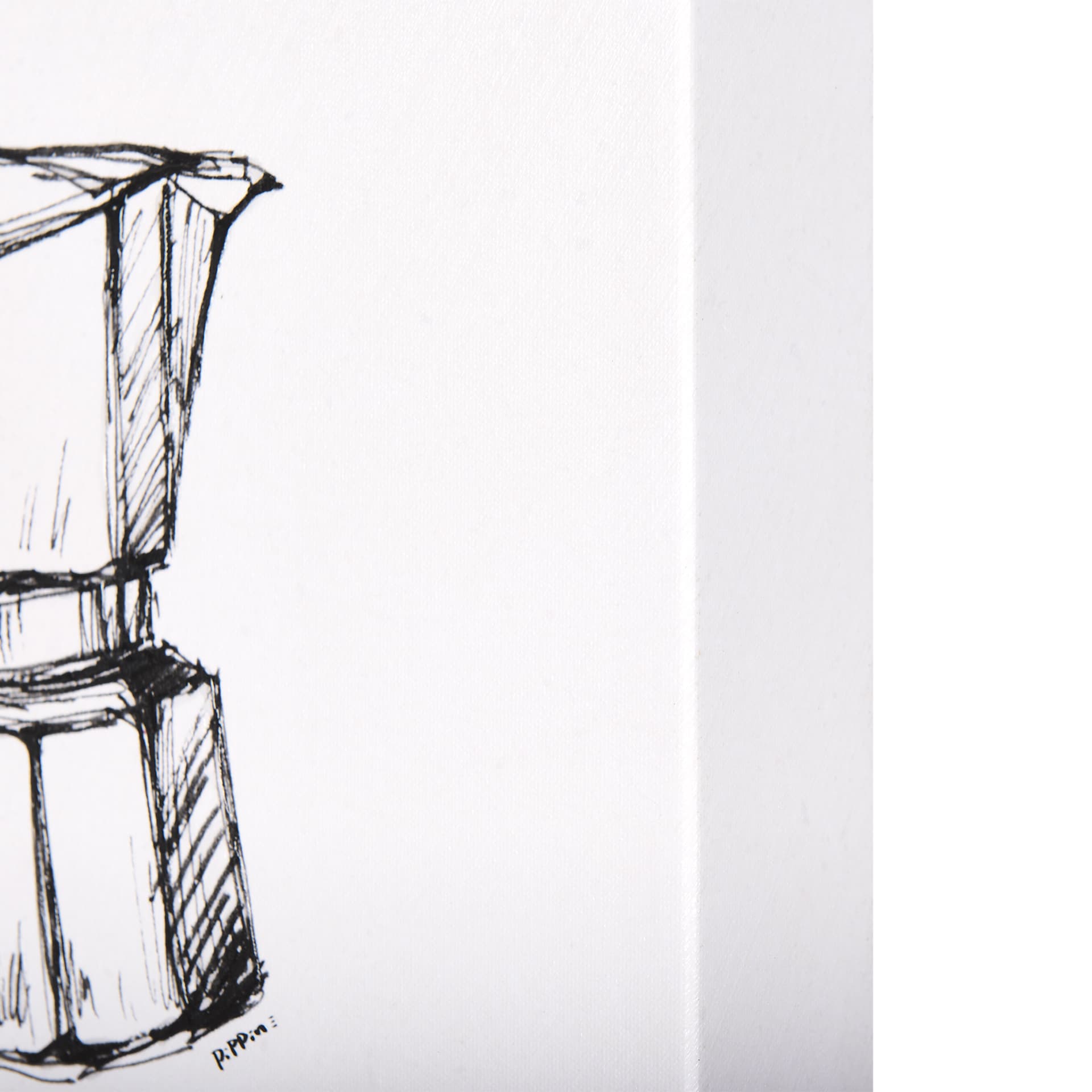 Stove Top Espresso Maker by Mercana Studio a Hand Embellished Textured Canvas — product photograph