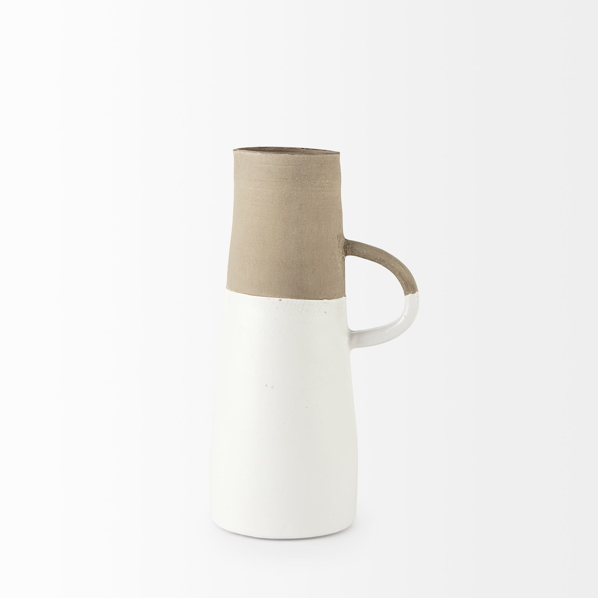 Garand Medium 15H Two-Toned White Natural Ceramic Jug — product photograph