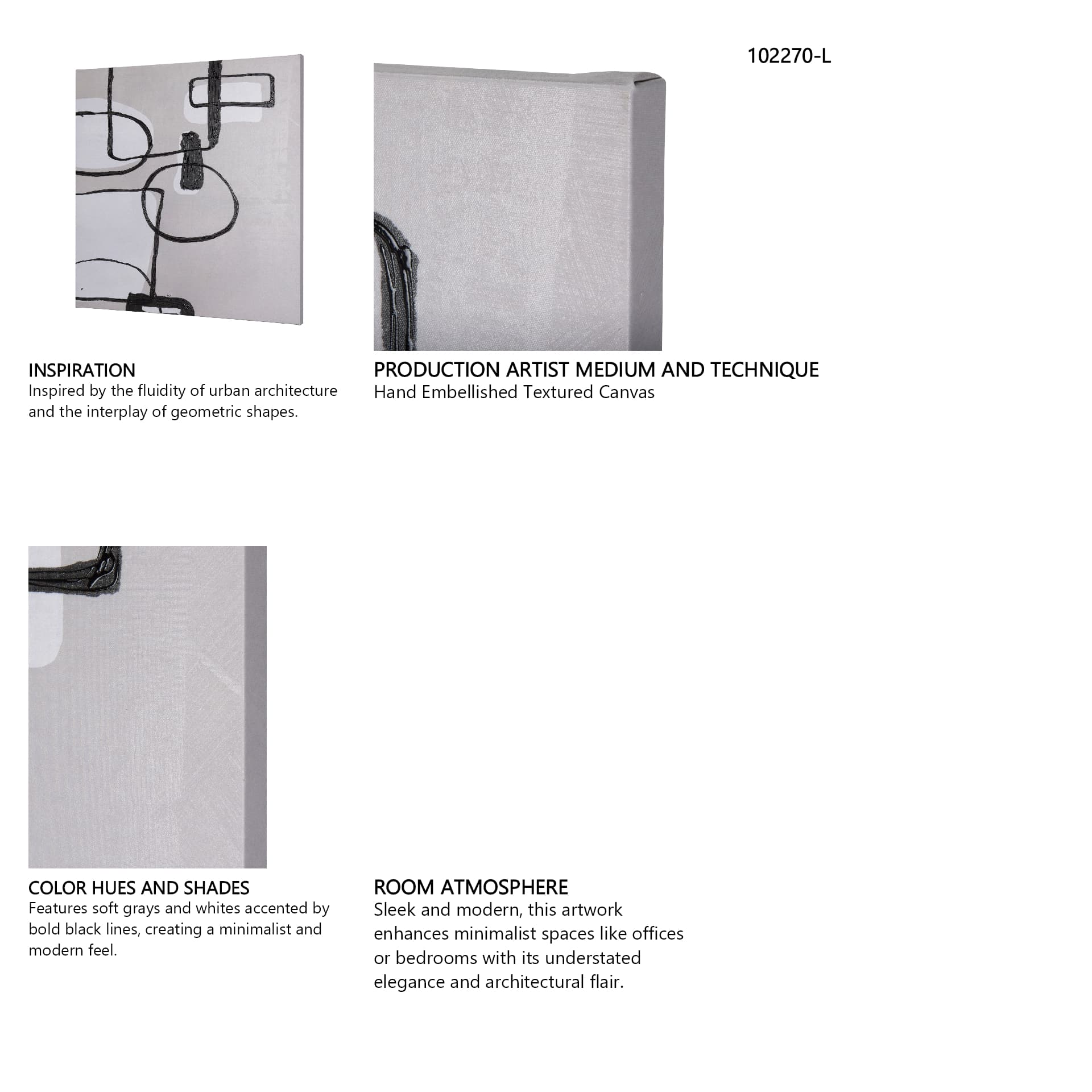 Neutral Shapes II by Mercana Studio a Hand Embellished Textured Canvas — in a styled room