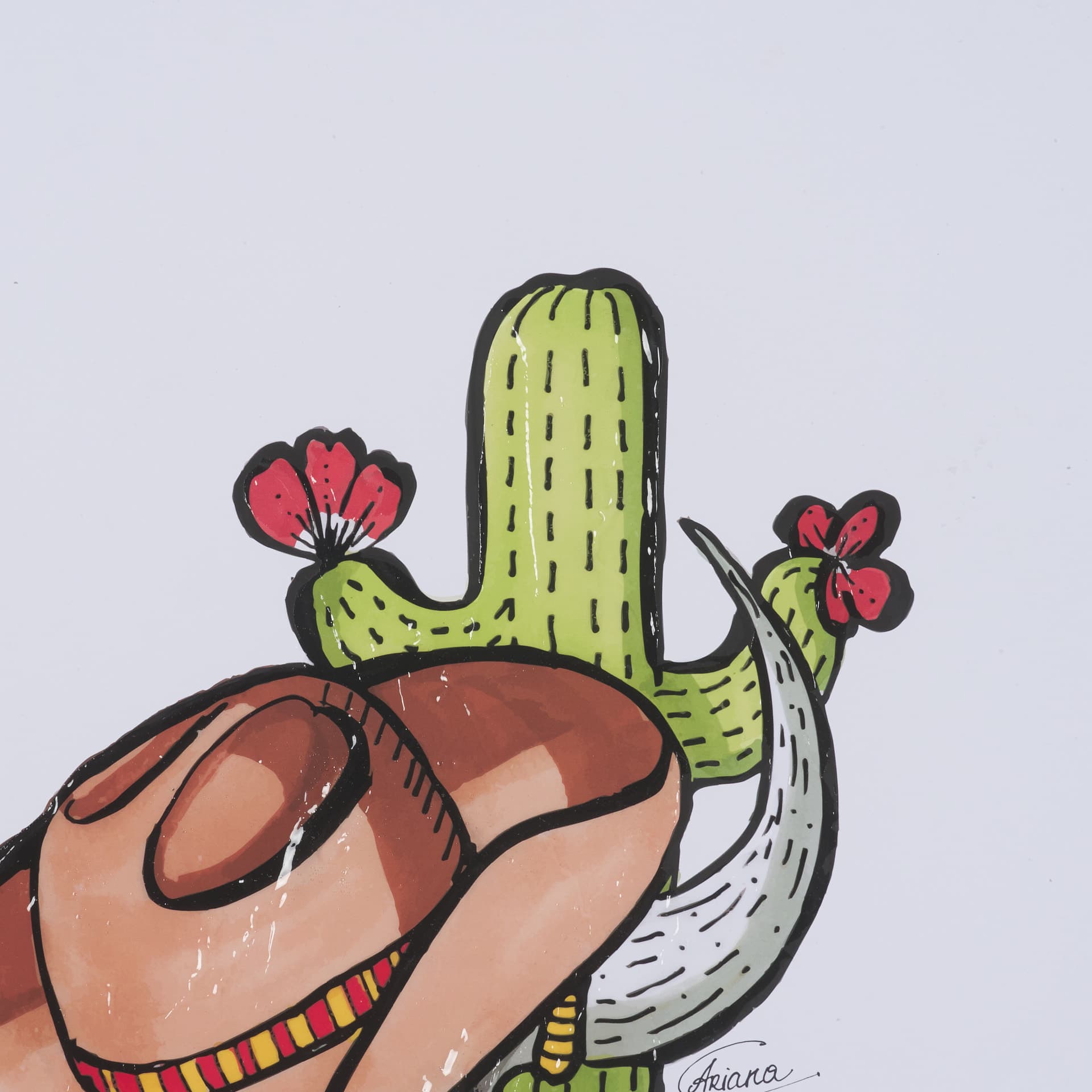 Wild West IV by Mercana Studio Hand-Embellished Framed Artwork Matted under Glass — product photograph