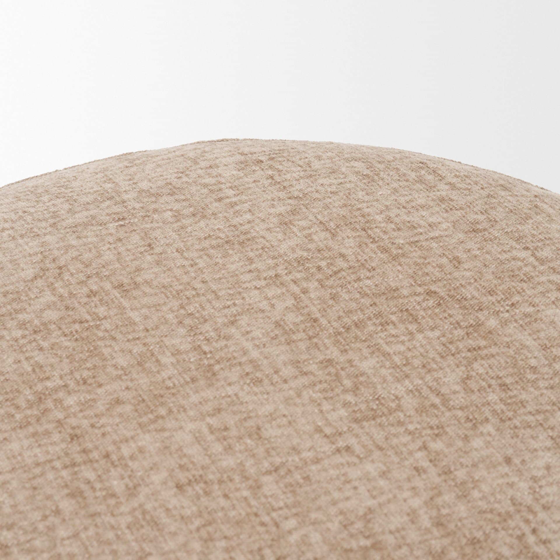 Oona Upholstered Ottoman | Stonewashed Latte Fabric | 3 Legs — product photograph