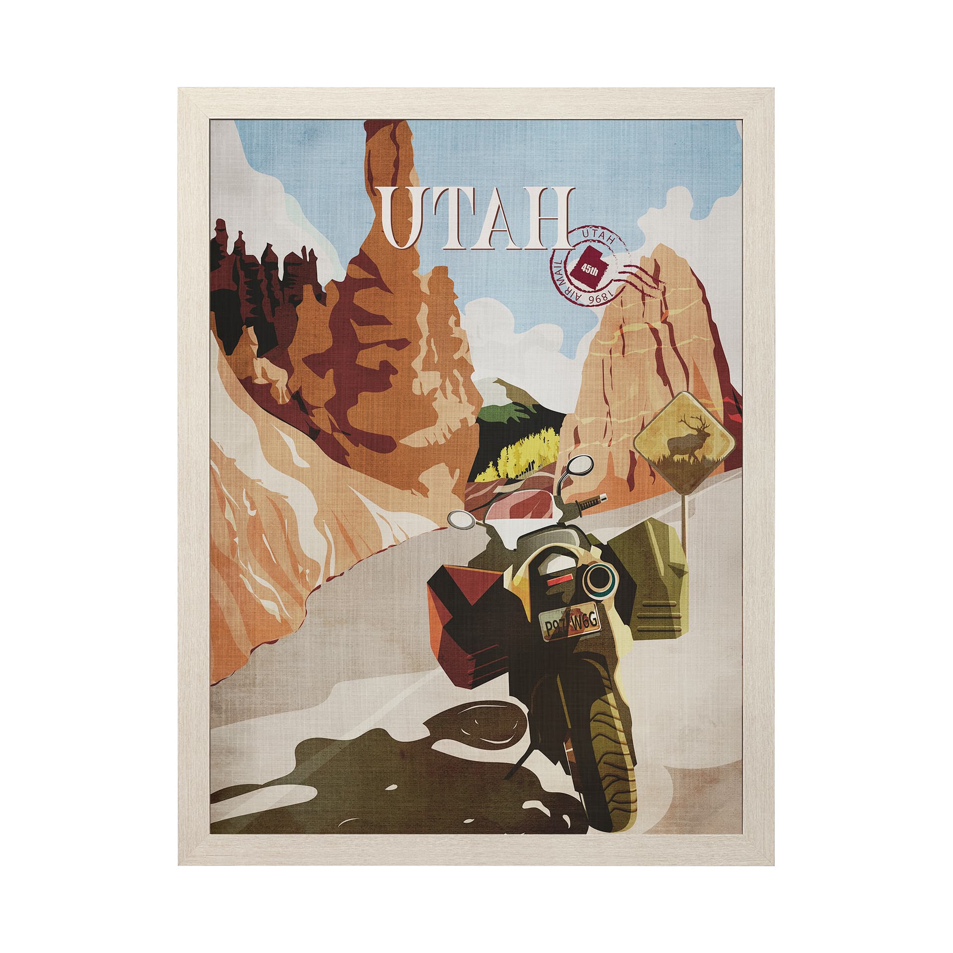Utah Go USA (L) by Mercana Studio a Hand Embellished Decograph Framed Art Print — product photograph