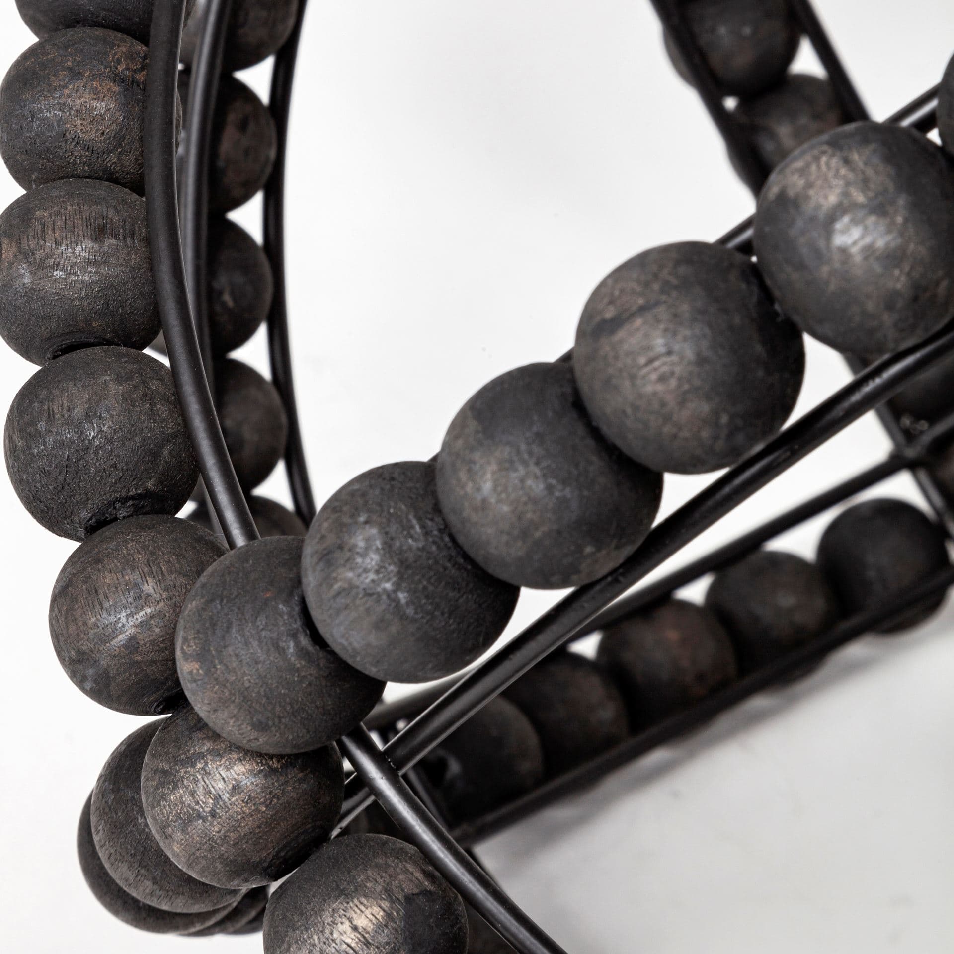 Earnhardt II Large 11L x 11W Black Wooden Beaded Orb — product photograph