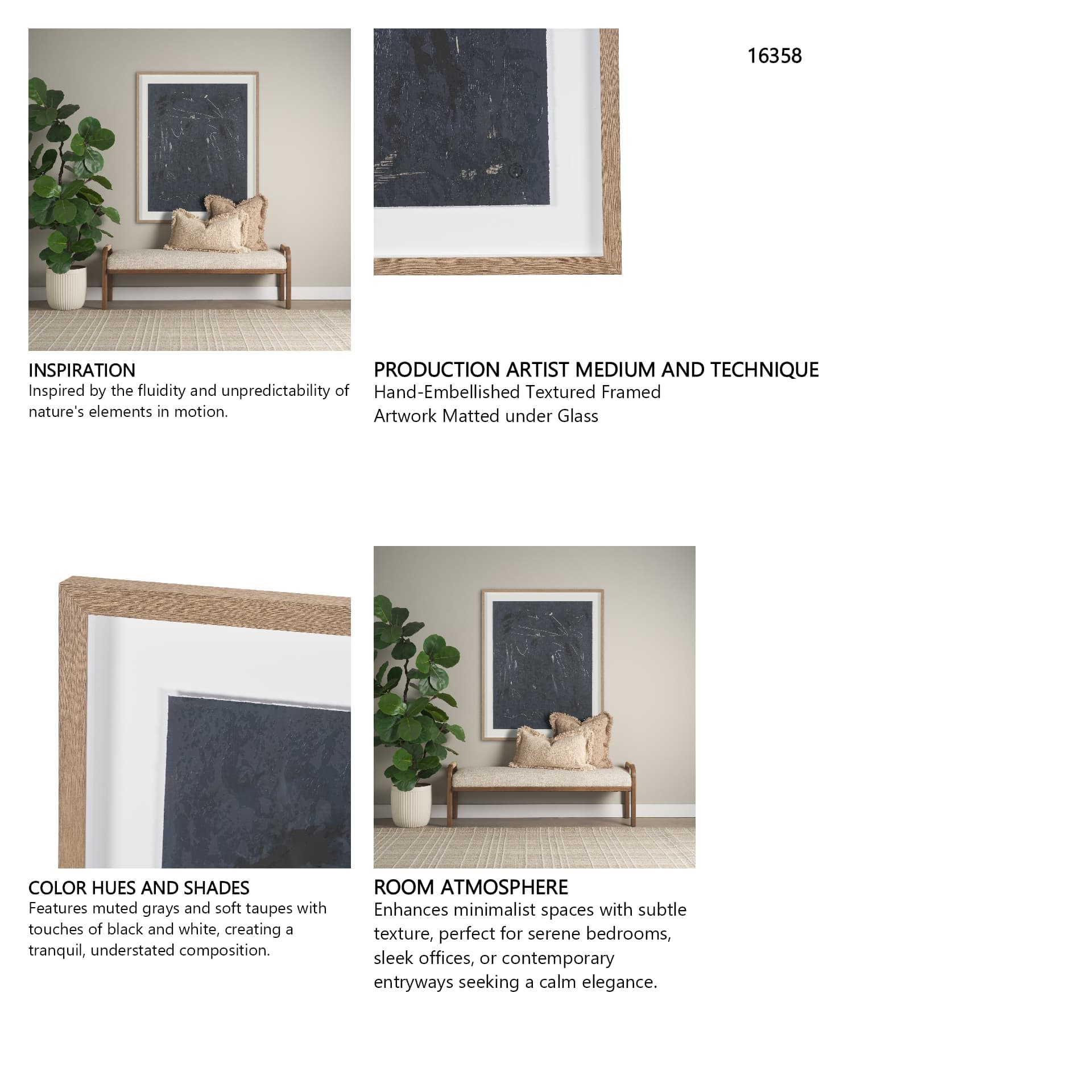 Mental Crossfire III by Mercana Studio Hand-Embellished Textured Framed Artwork Matted under Glass — product photograph