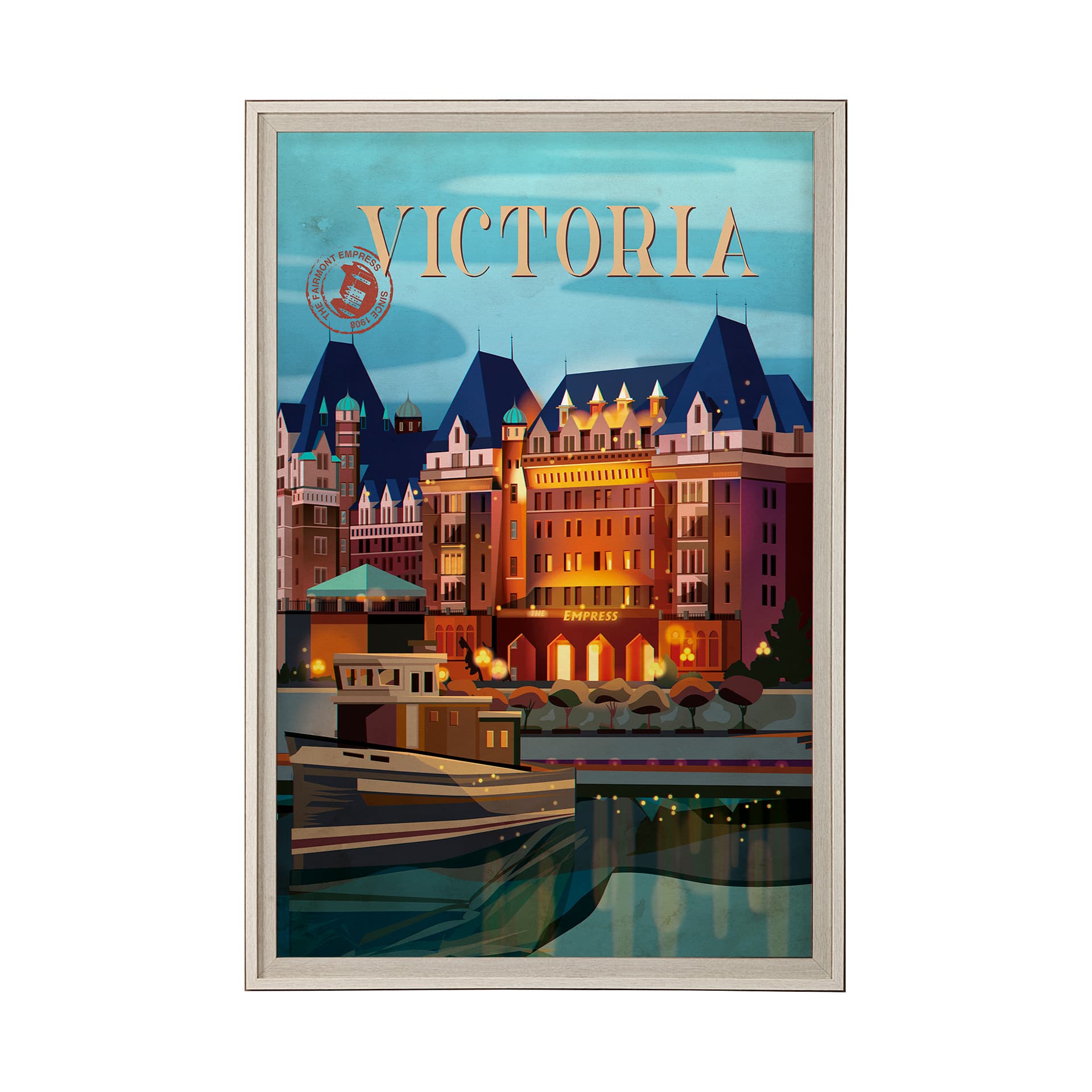 Victoria Go Canada (XL) by Mercana Studio a Hand Embellished Decograph Framed Art Print under Glass — product photograph
