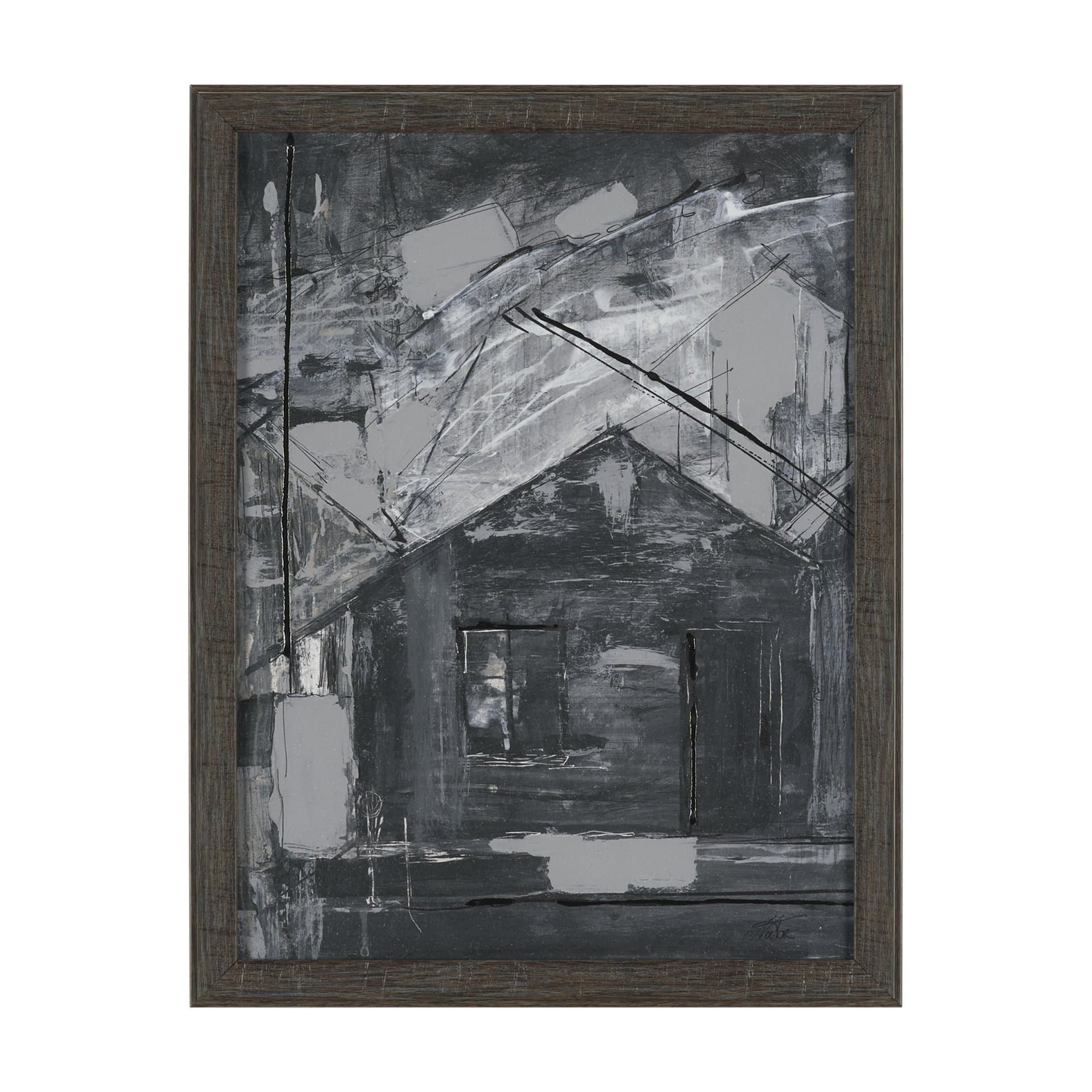 Community 4A by Mercana Studio Hand-Embellished Textured Framed Artwork Matted — product photograph