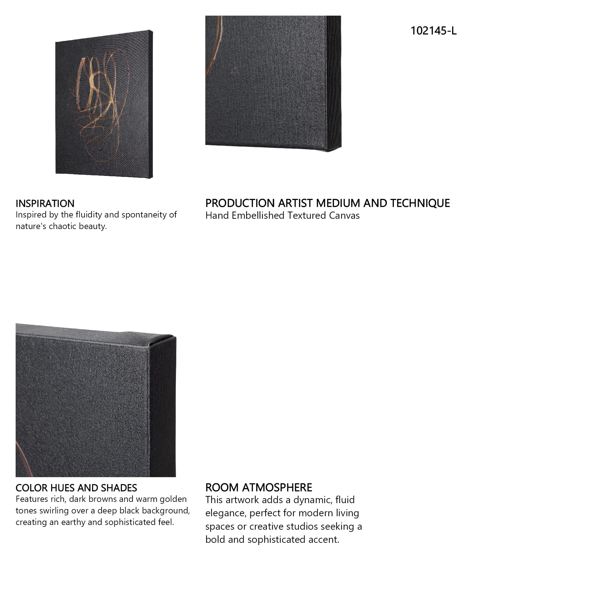 Lines V by Mercana Studio a Hand Embellished Textured Canvas — in a styled room