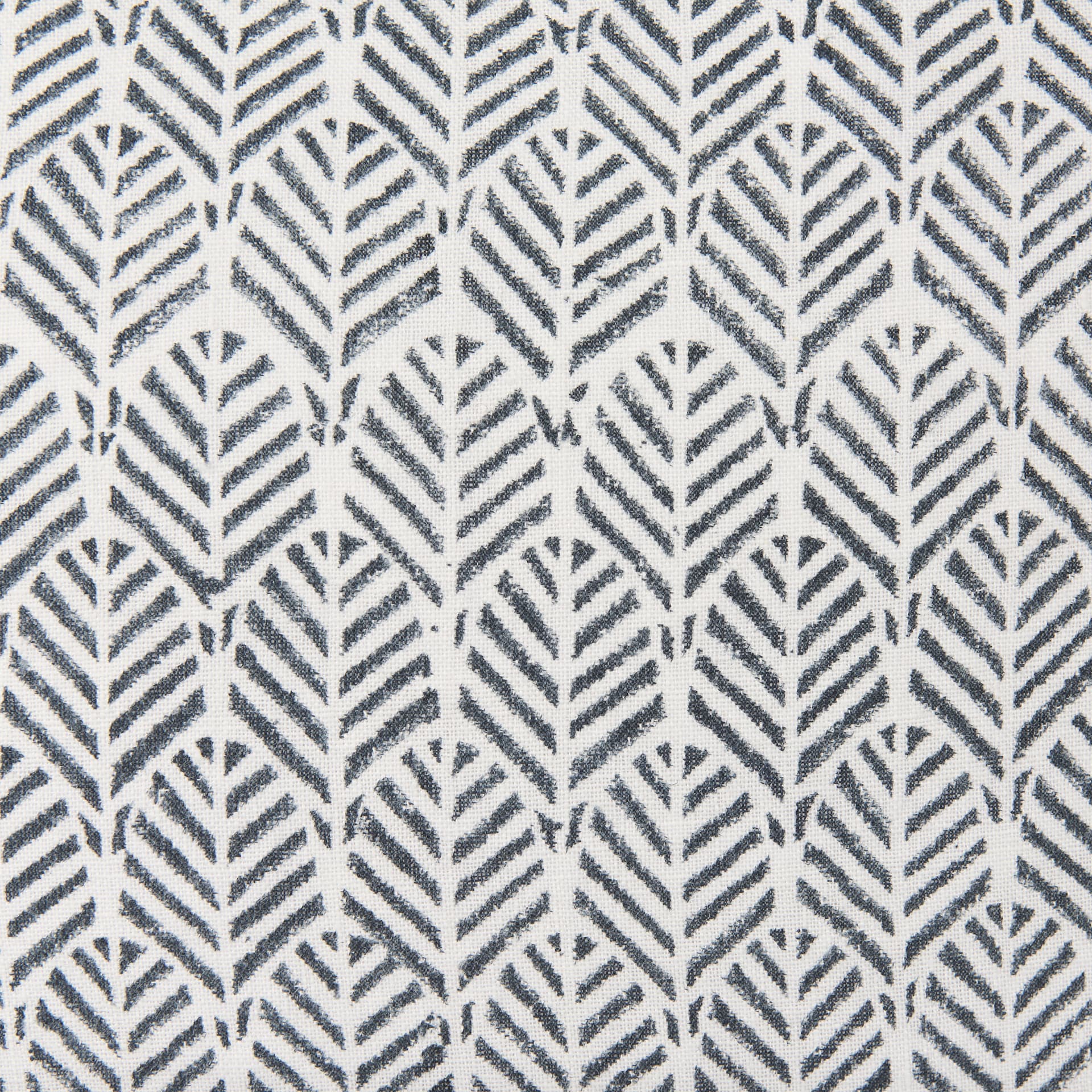 Jennelle 22x22 Cream w/ Indigo Print Linen Square Pillow Cover — product photograph