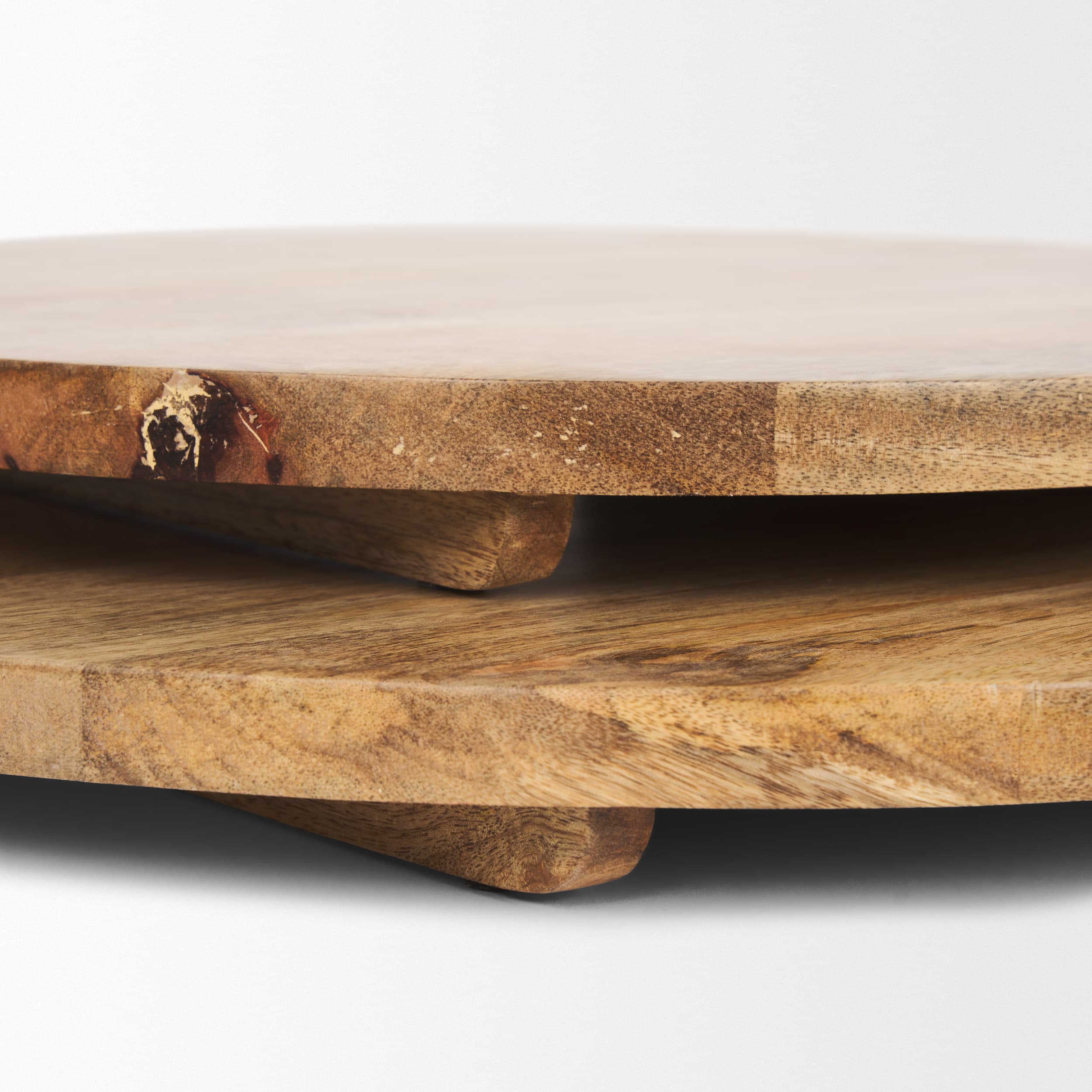 Karana Natural Solid Wood Round Serving Boards — product photograph